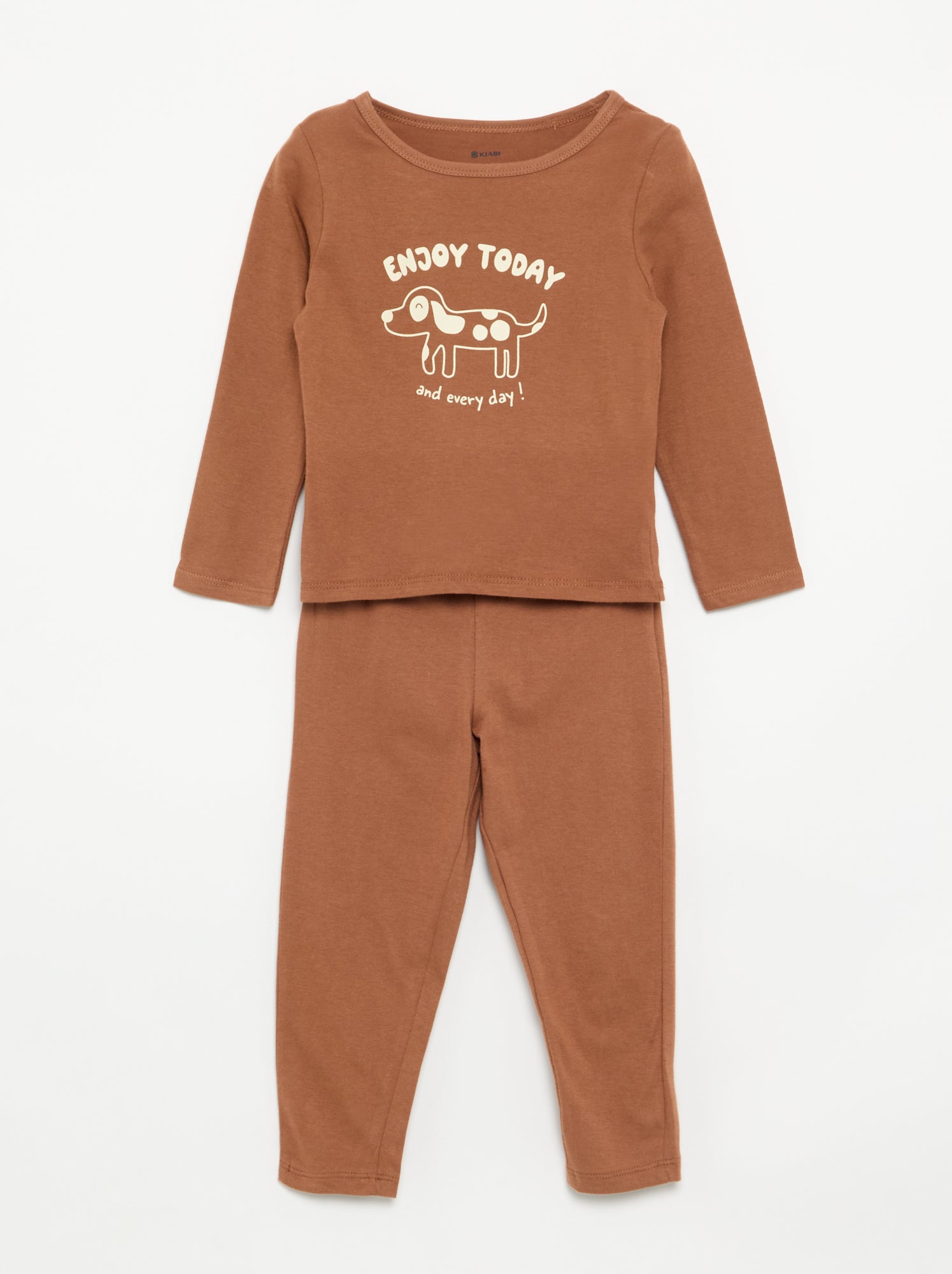 Pyjama 2 pièces en jersey - Marron
