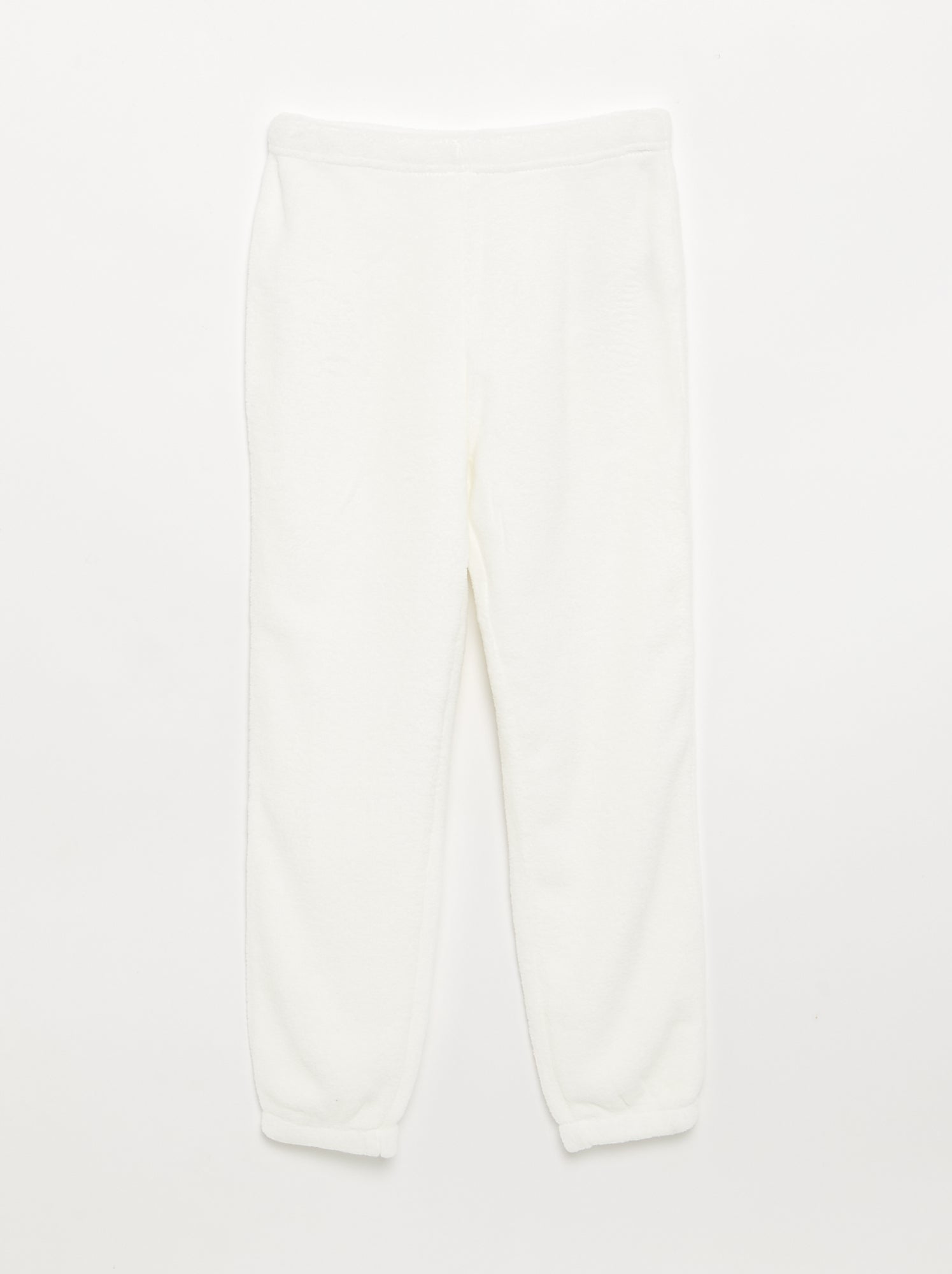 Pyjama 2 pièces en polaire corail - Sweat + pantalon - Blanc