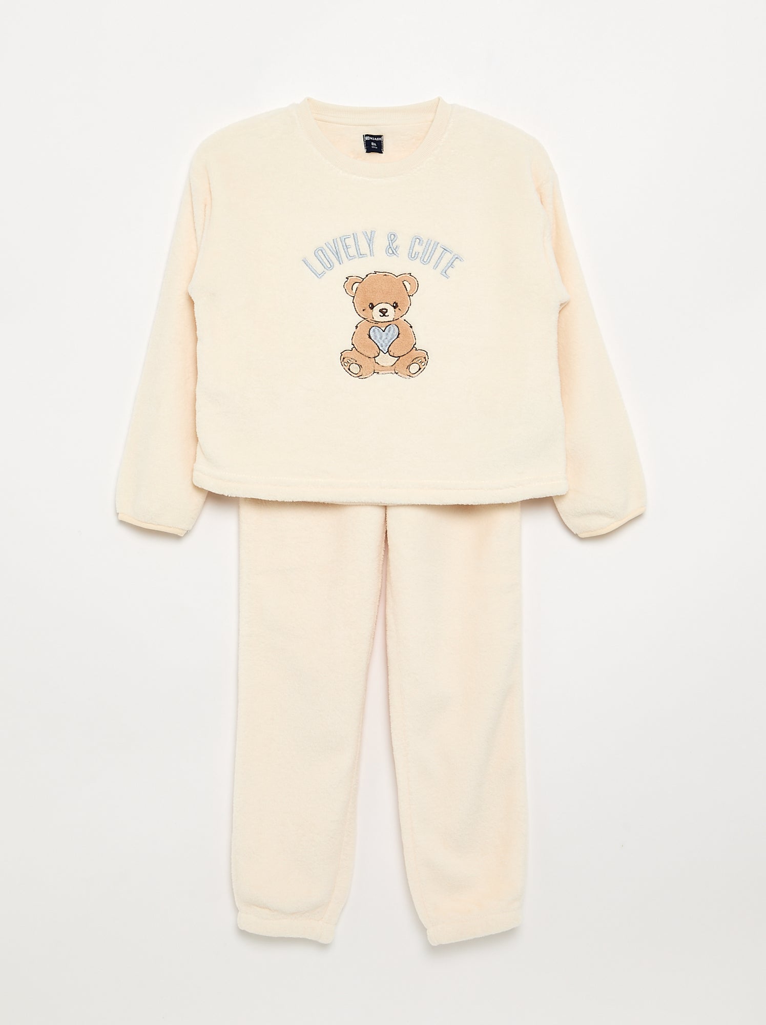 Pyjama 2 pièces en polaire corail - Sweat + pantalon - Rose