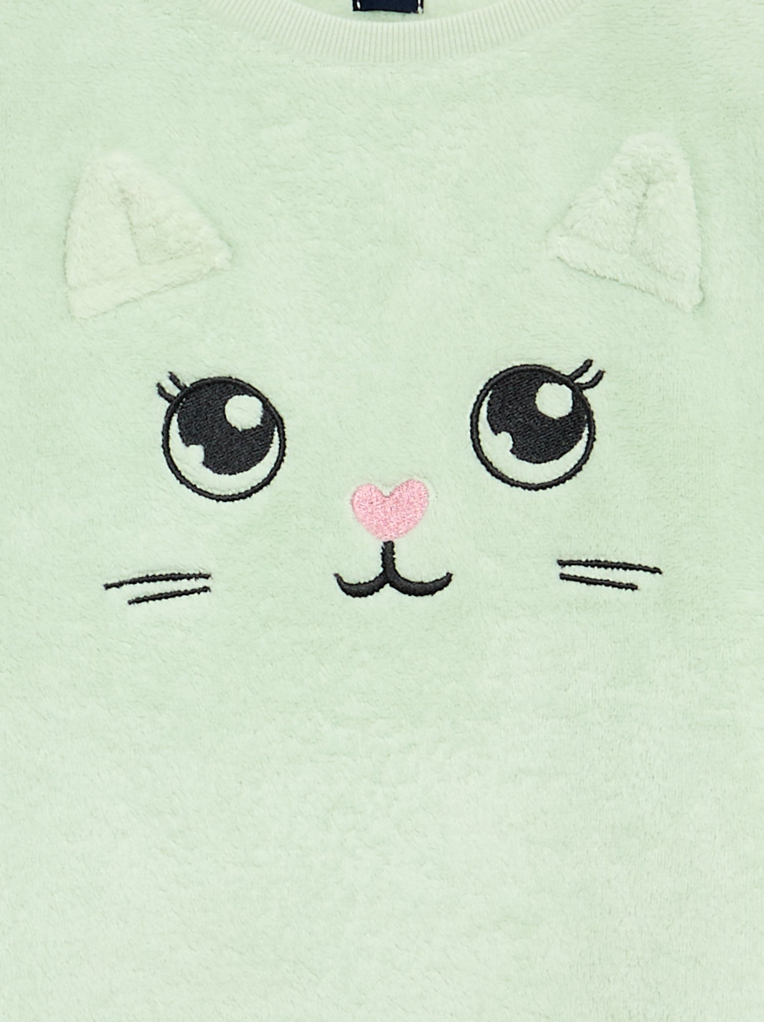 Pyjama 2 pièces en polaire corail - Sweat + pantalon - Vert