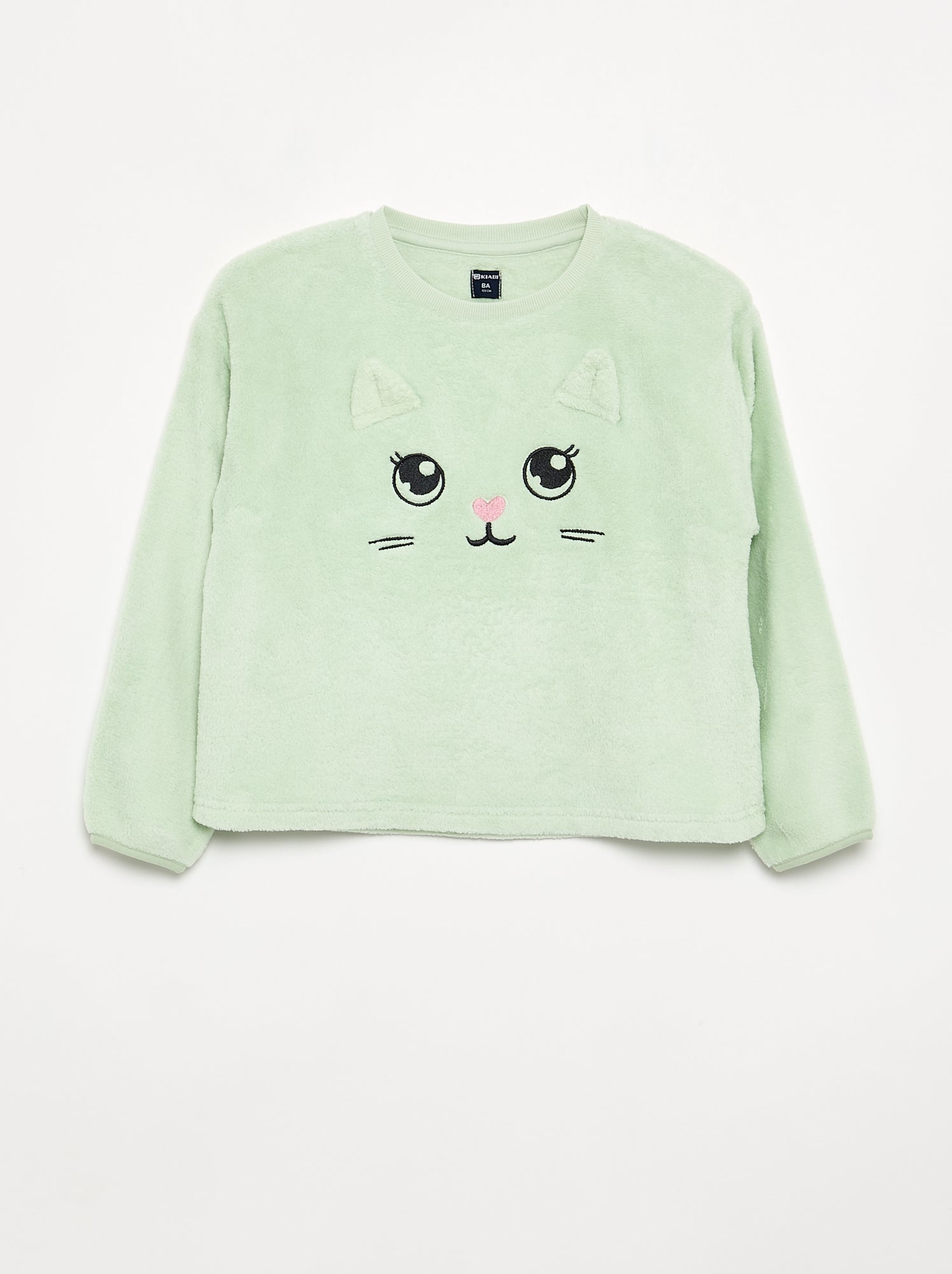 Pyjama 2 pièces en polaire corail - Sweat + pantalon - Vert