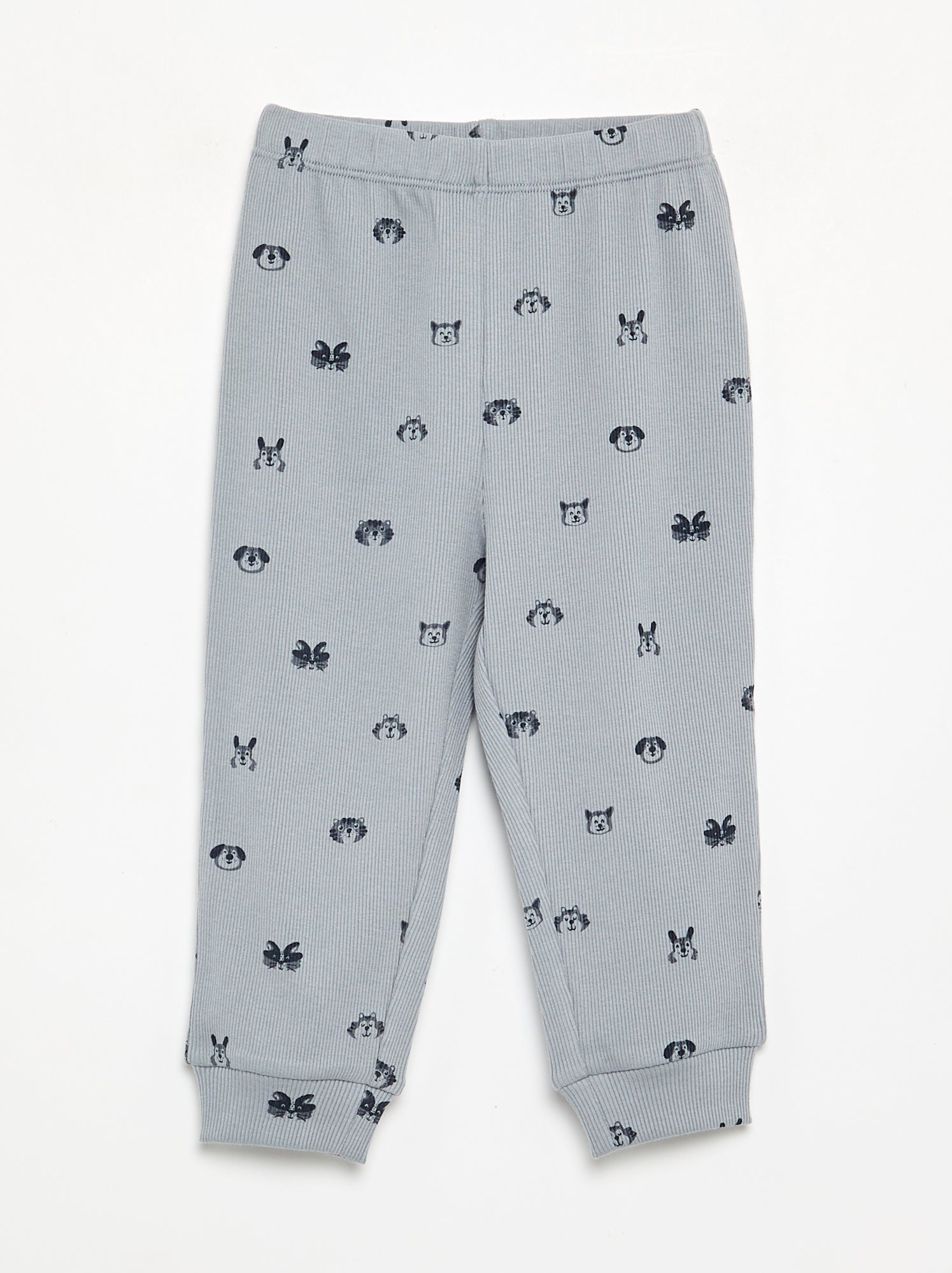 Pyjama 2 pièces en rib imprimé - Bleu