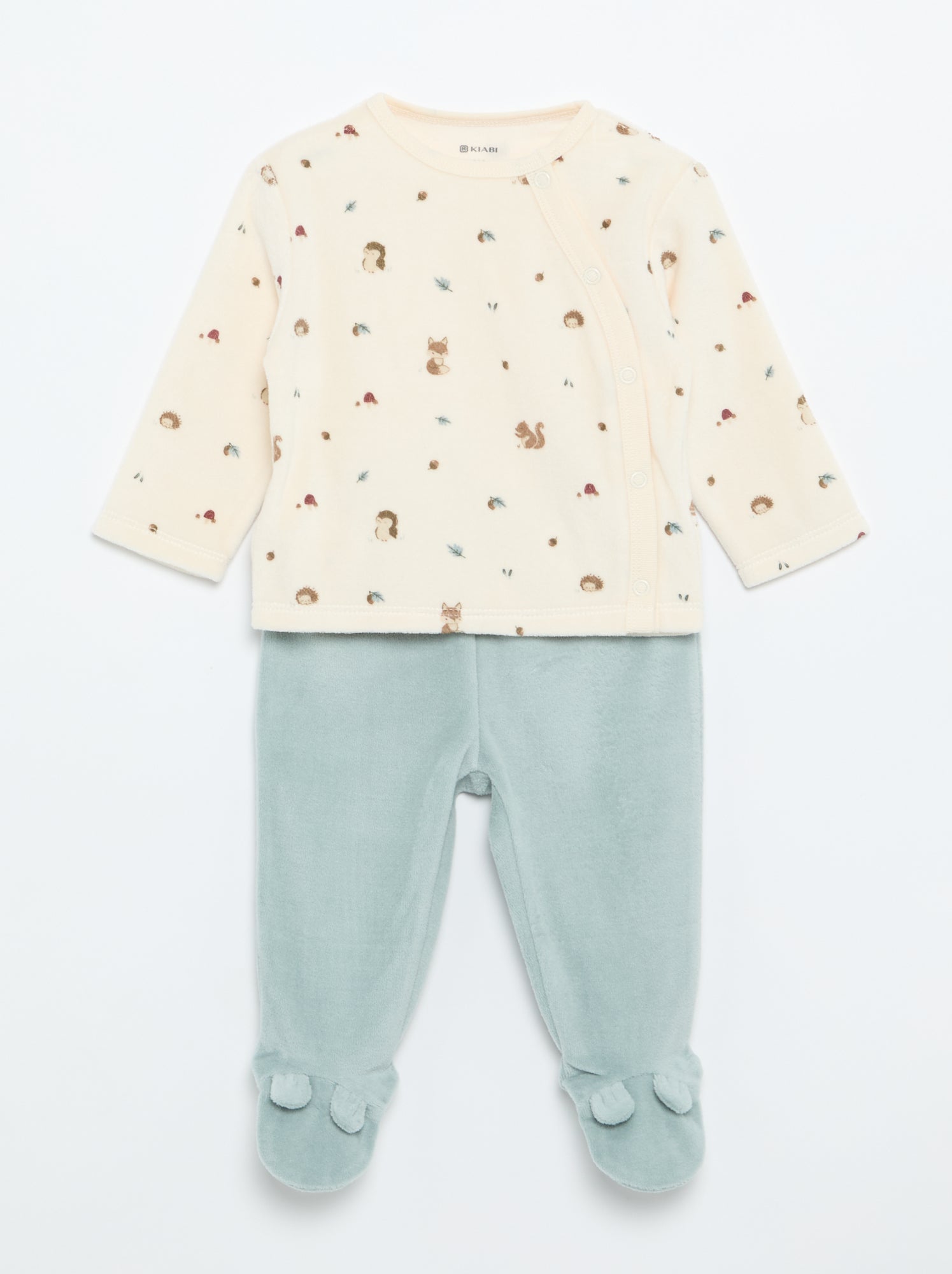 Pyjama 2 pièces en velours - Bleu