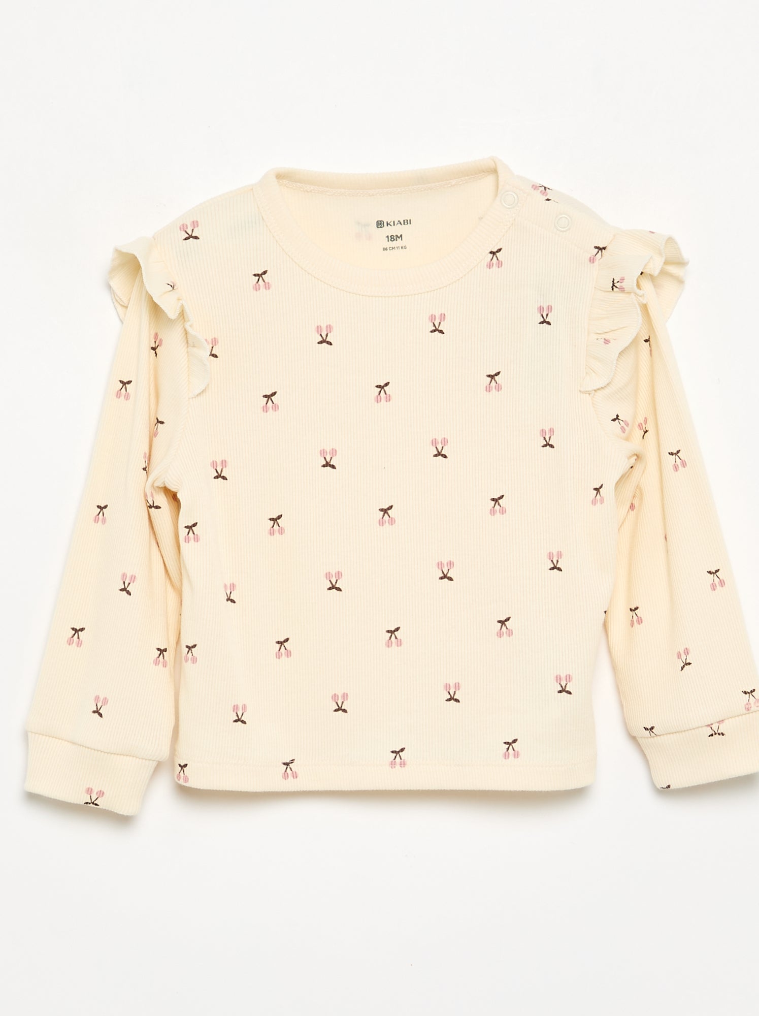 Pyjama 2 pièces imprimé en rib - Beige