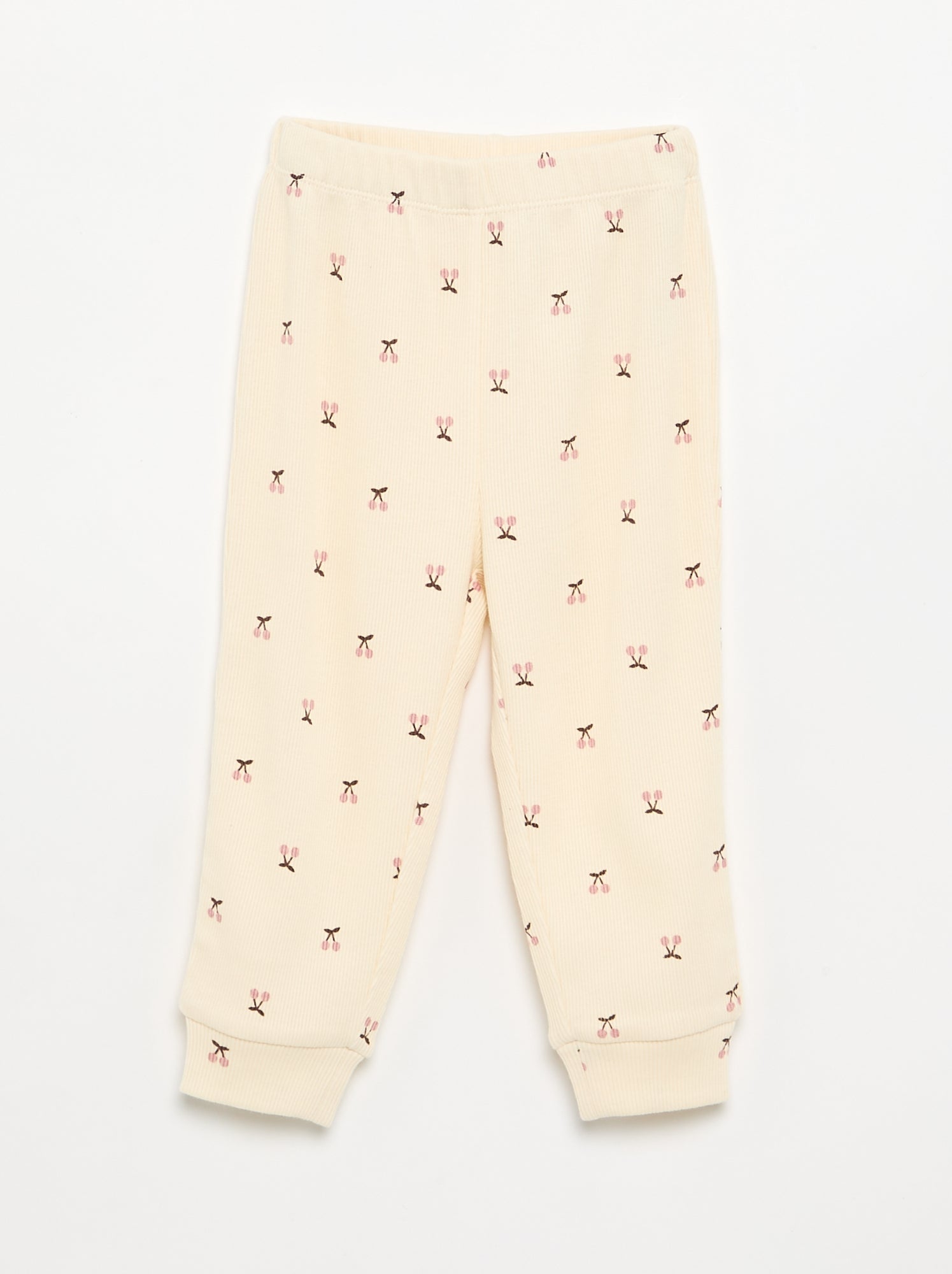 Pyjama 2 pièces imprimé en rib - Beige
