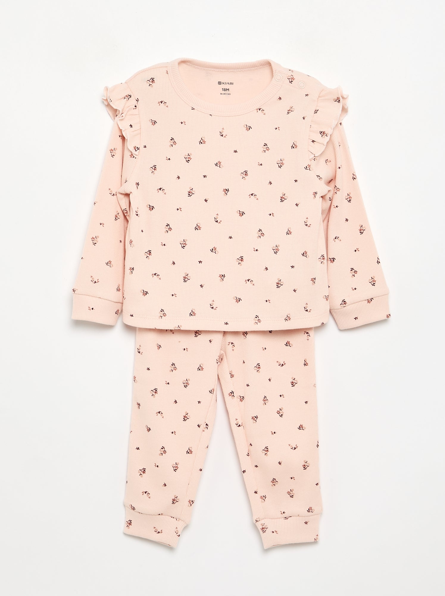 Pyjama 2 pièces imprimé en rib - Rose