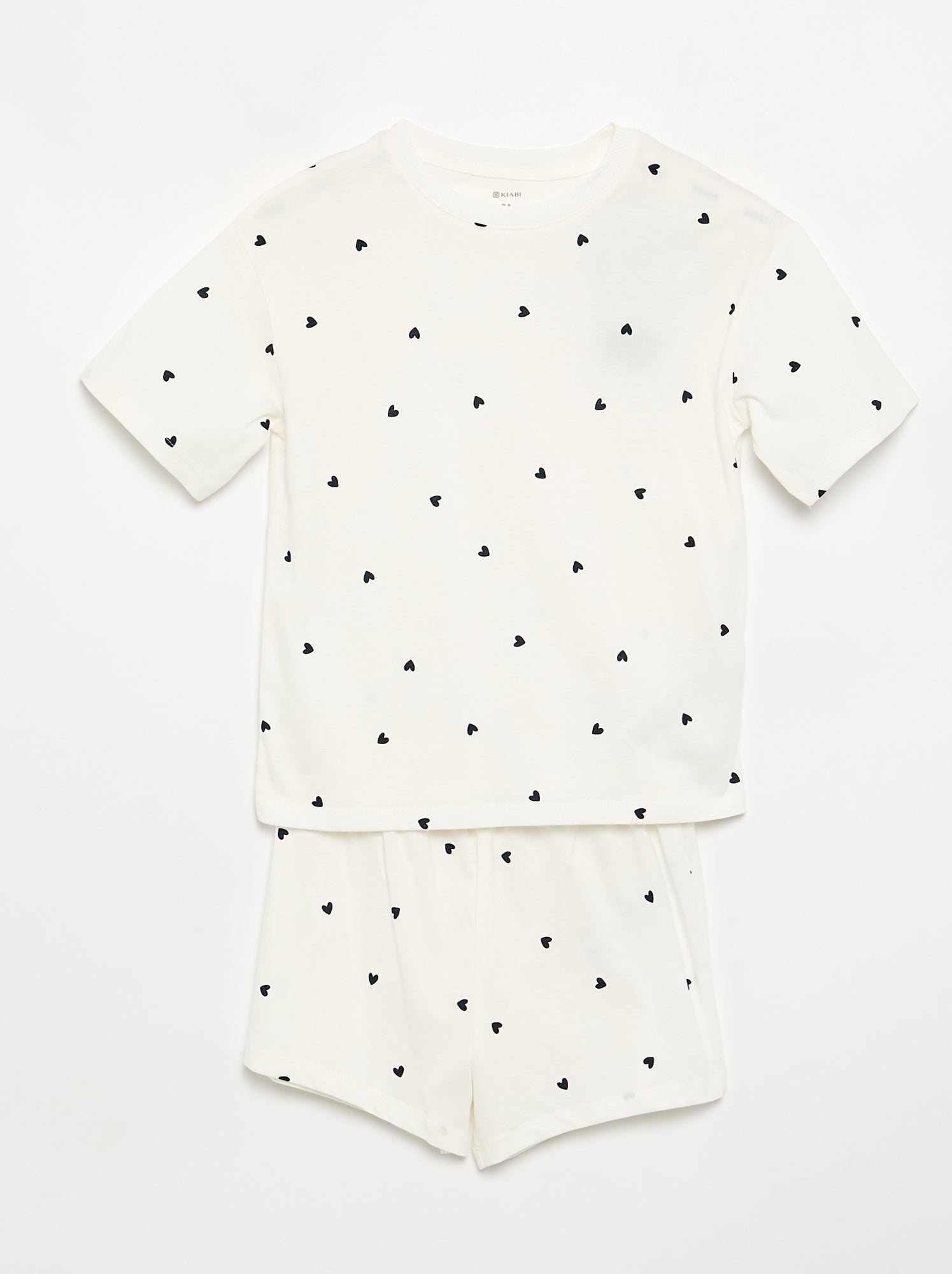 Pyjama 2 pièces - short + T-short - Blanc (FZT83_17)