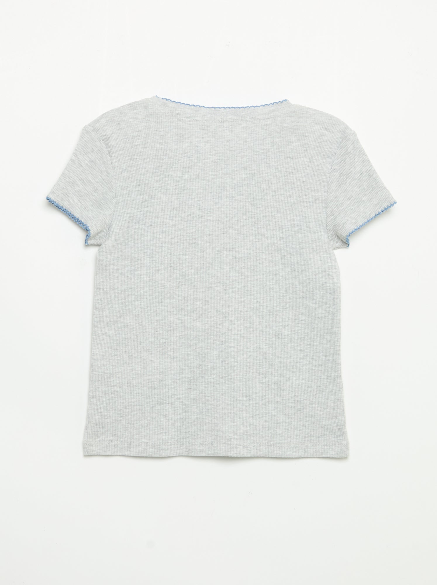 Pyjama 2 pièces - T-shirt à manches courtes + pantalon rayé - Bleu