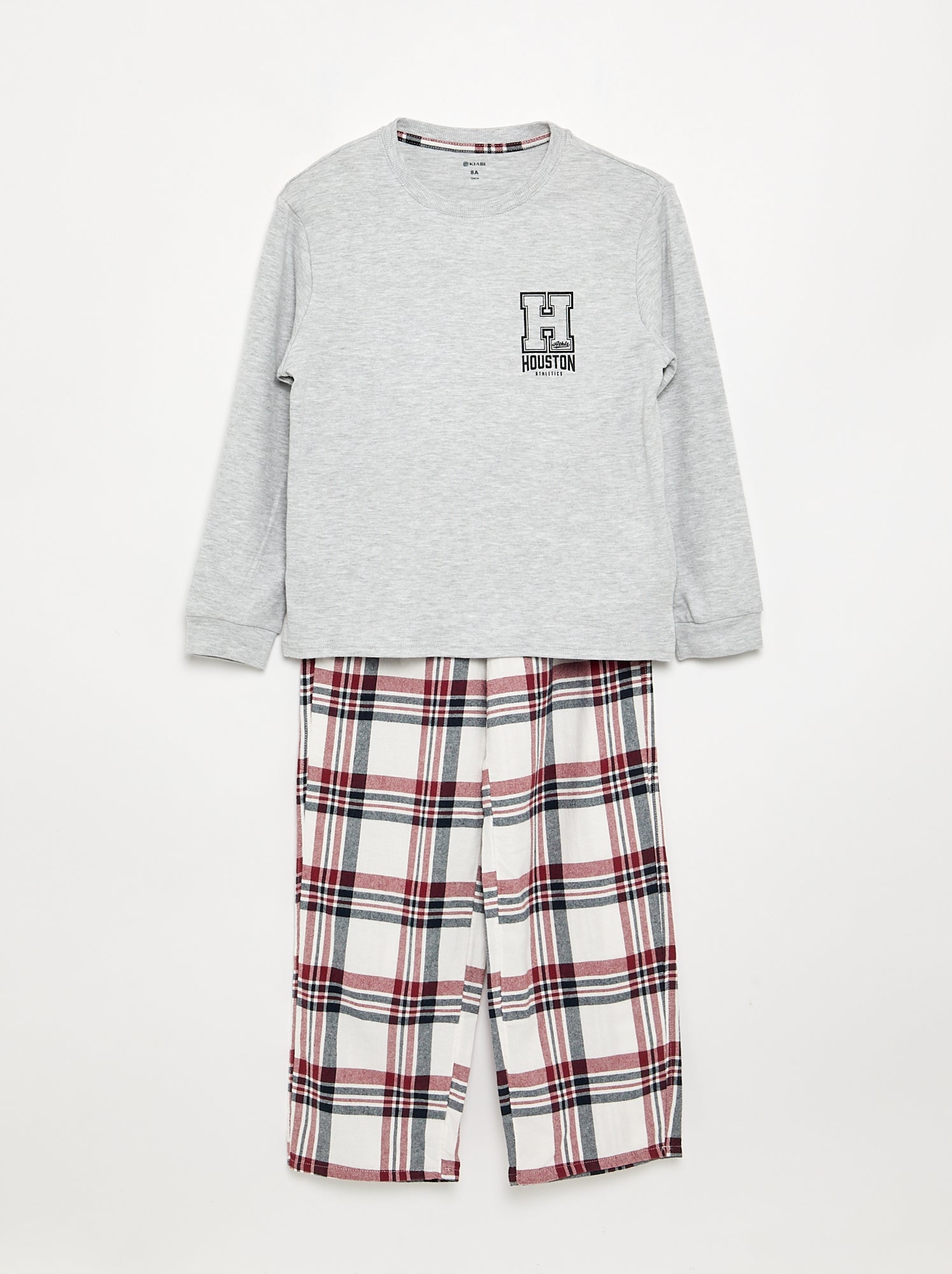Pyjama 2 pièces - T-shirt à manches longues + Pantalon - Gris