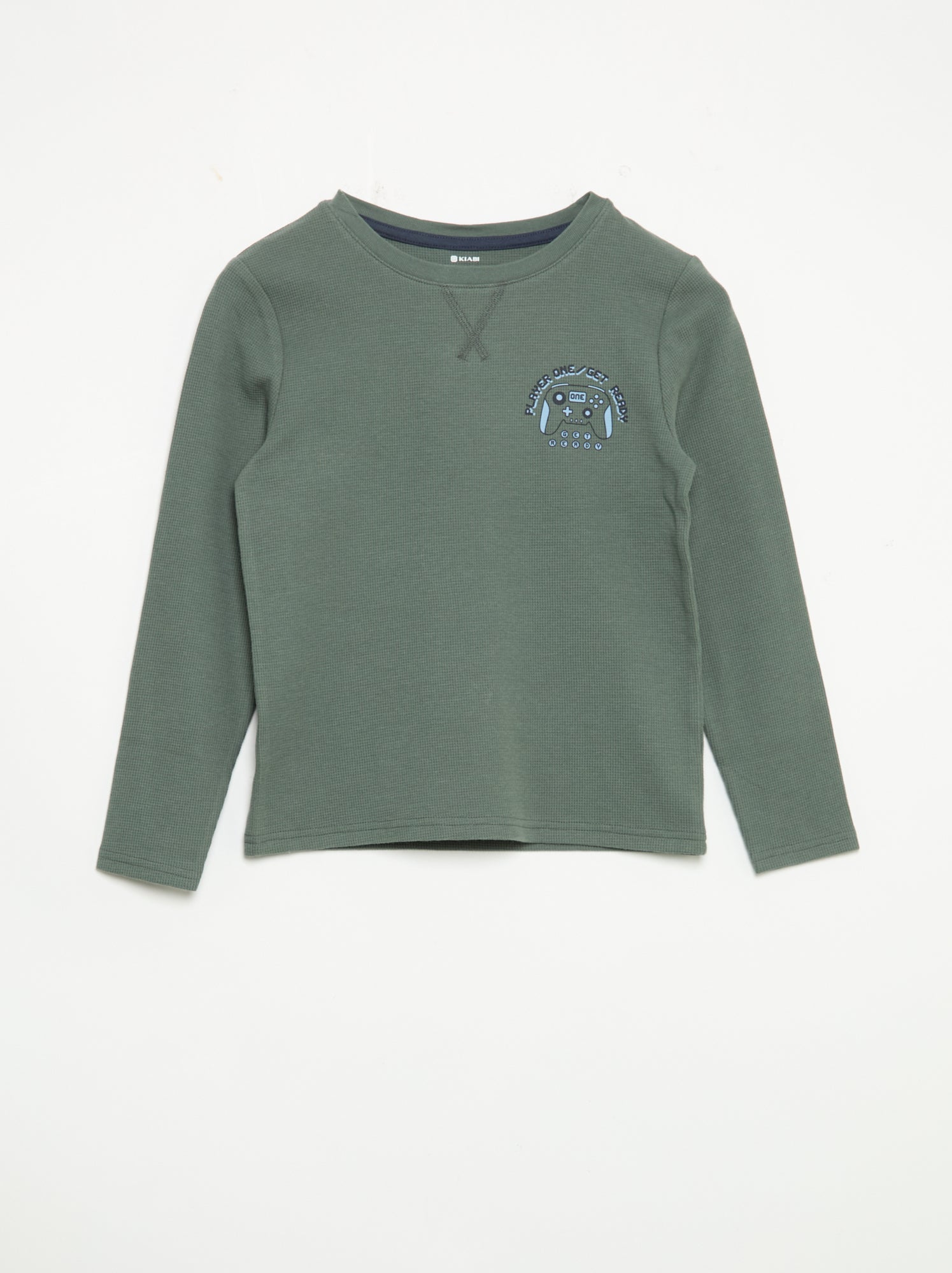 Pyjama 2 pièces - T-shirt à manches longues + pantalon - Vert