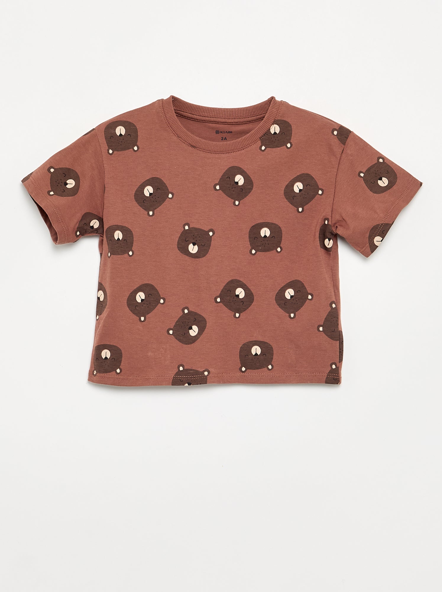 Pyjama 2 pièces - T-shirt + short - Marron