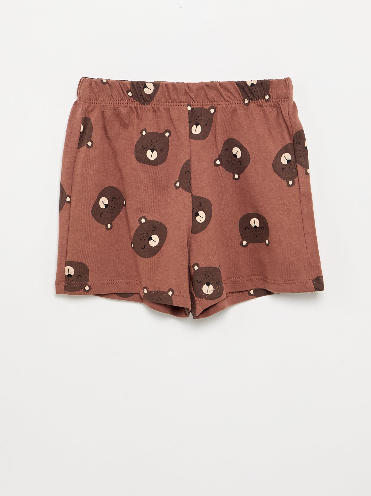 Pyjama 2 pièces - T-shirt + short - Marron