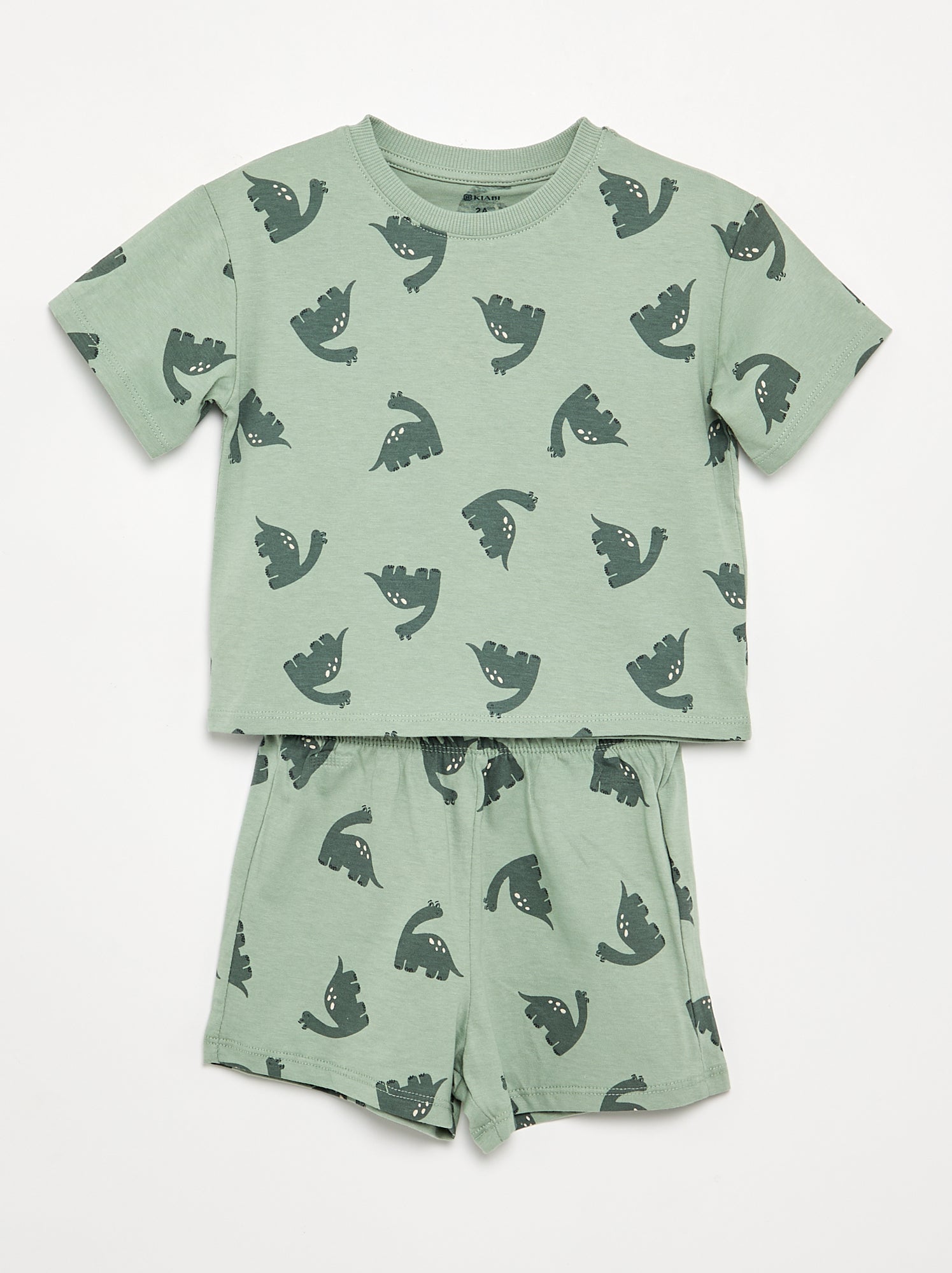 Pyjama 2 pièces - T-shirt + short - Vert