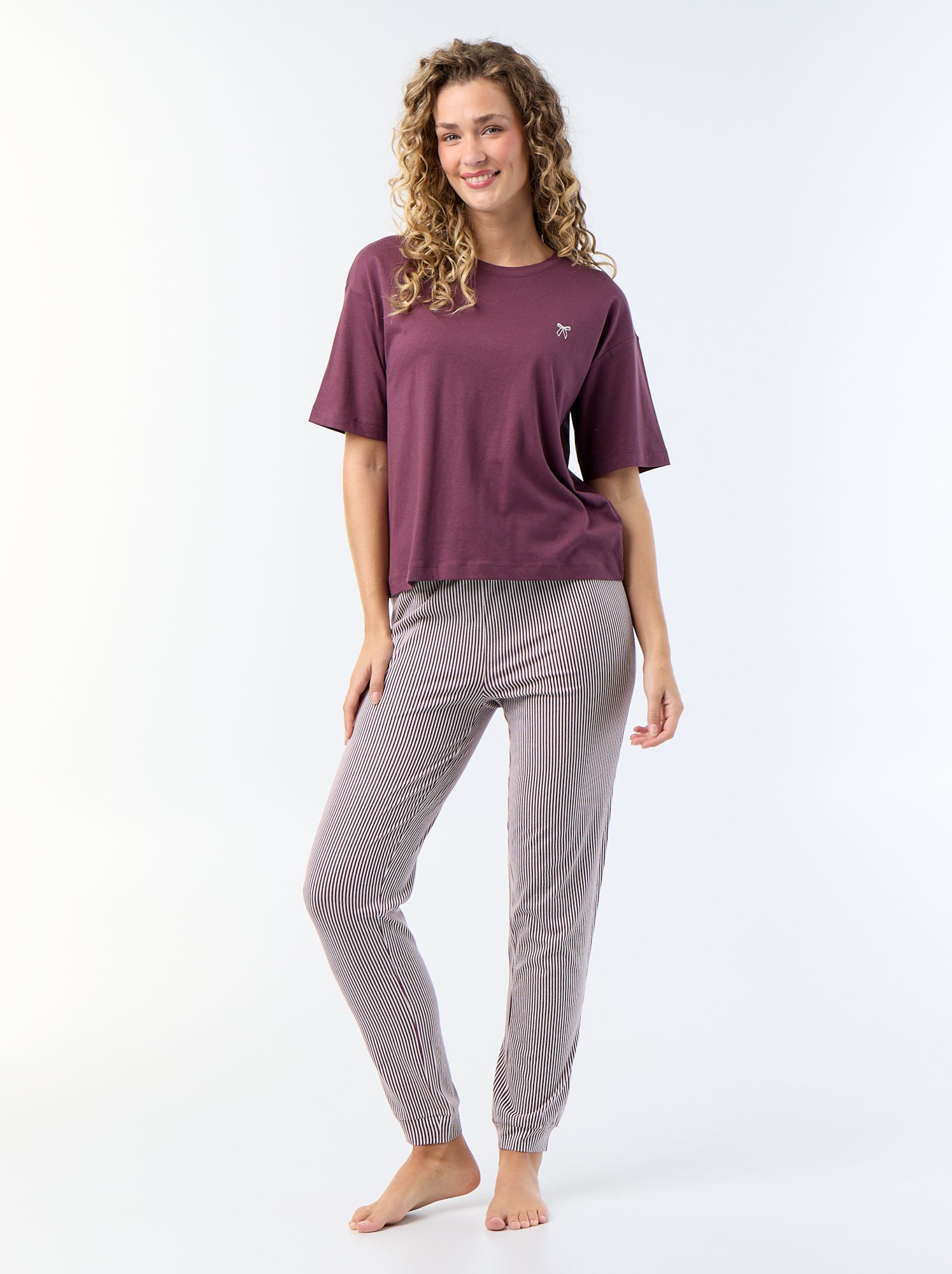 Pyjama 2 pièces - tee-shirt + pantalon - Rouge