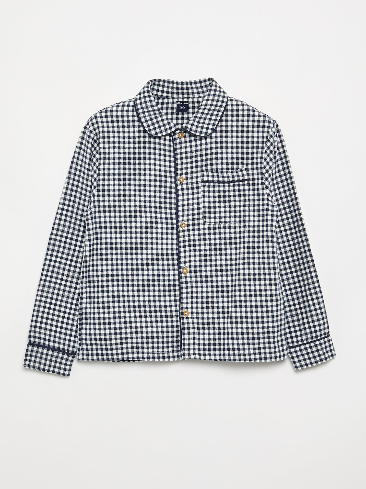 Pyjama à carreaux en flanelle - Bleu