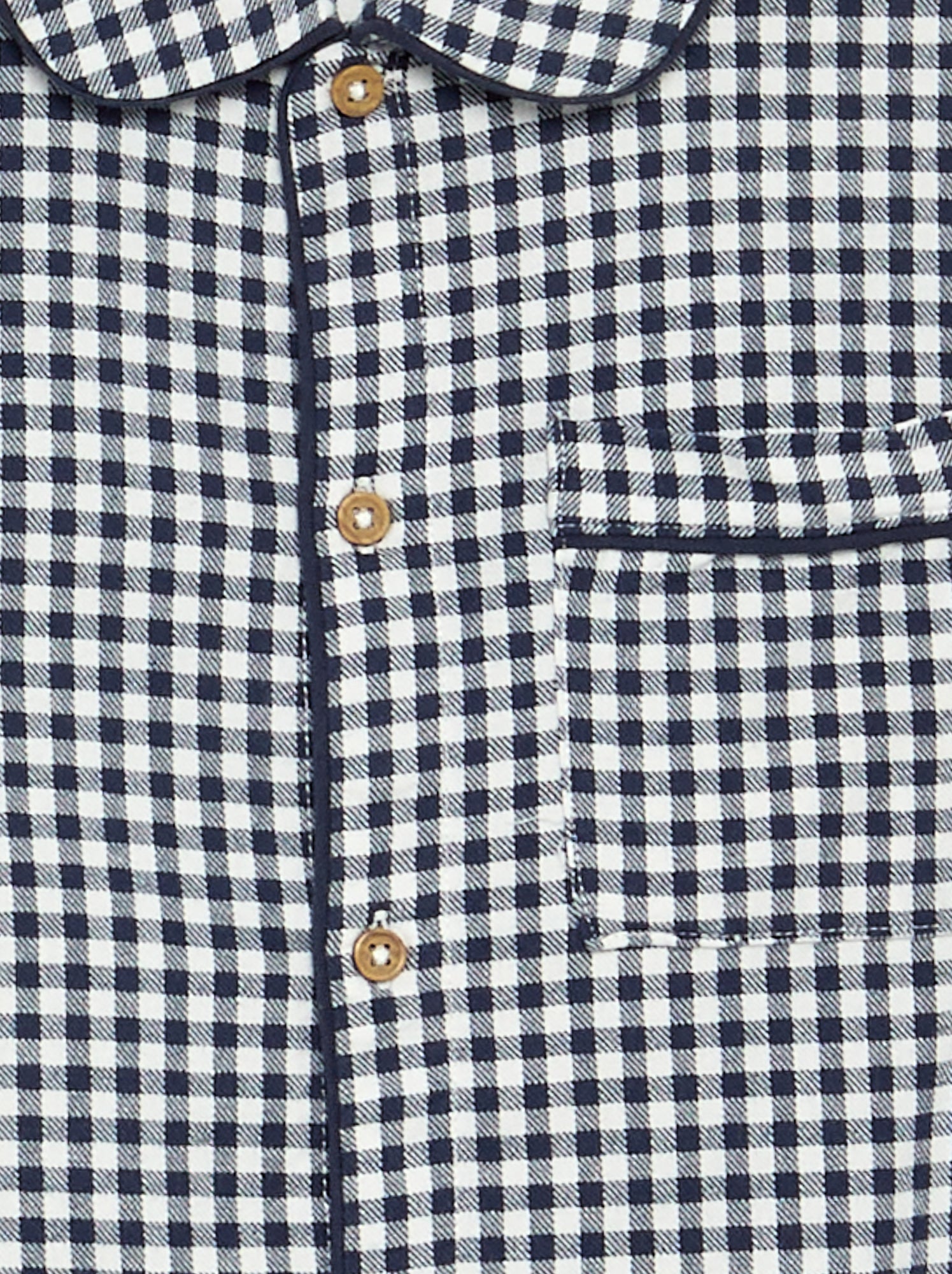 Pyjama à carreaux en flanelle - Bleu