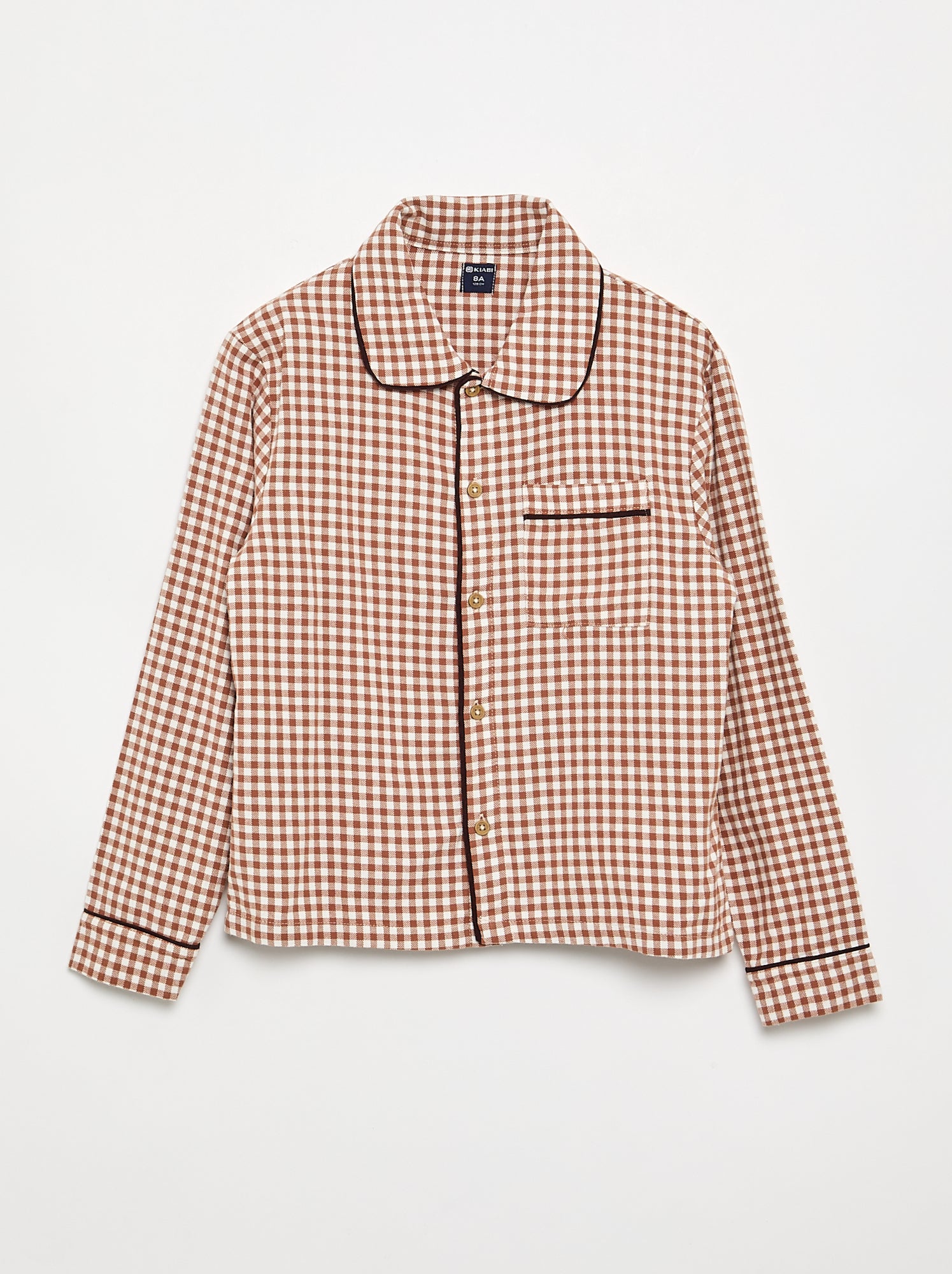 Pyjama à carreaux en flanelle - Marron