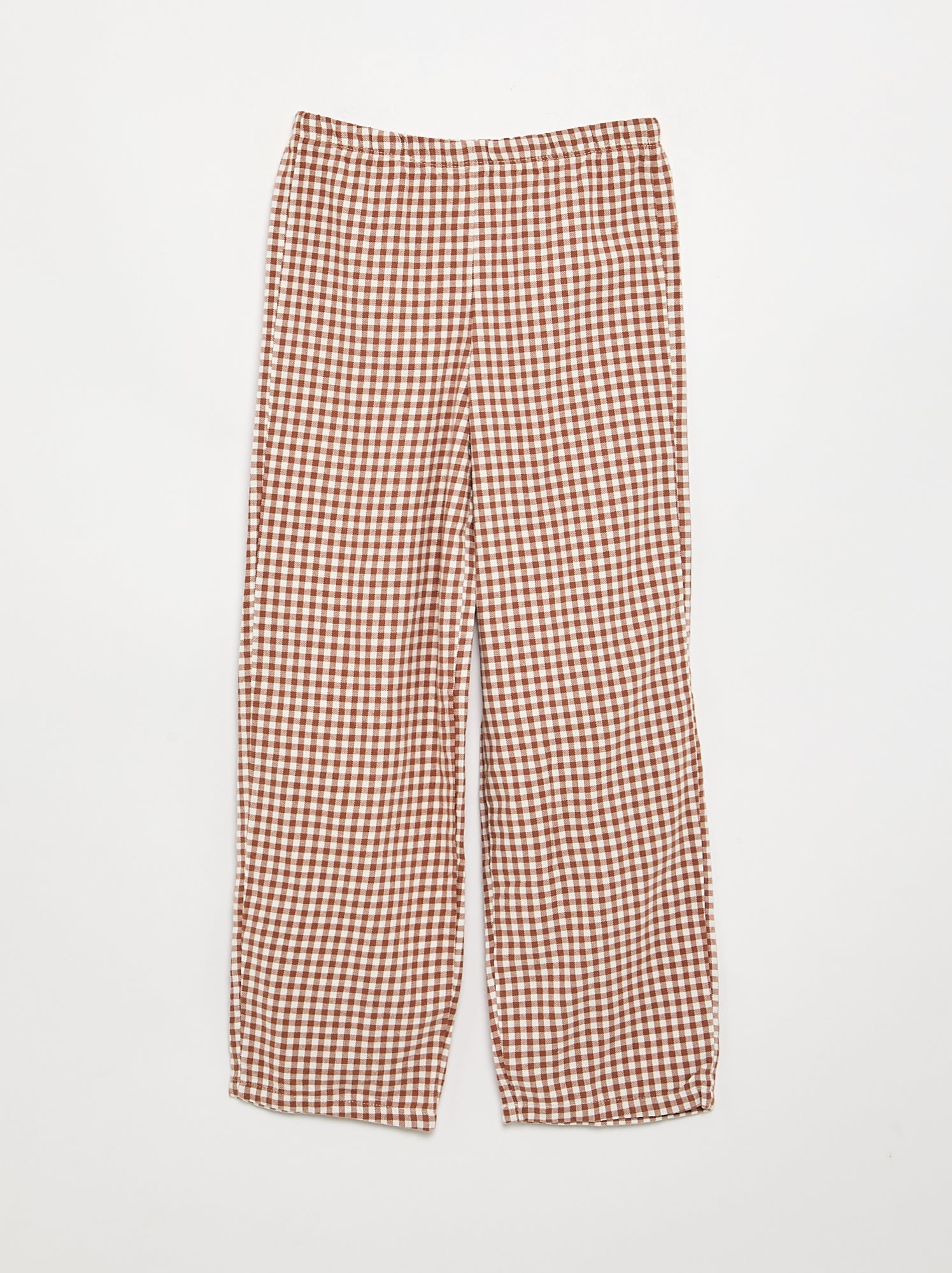 Pyjama à carreaux en flanelle - Marron
