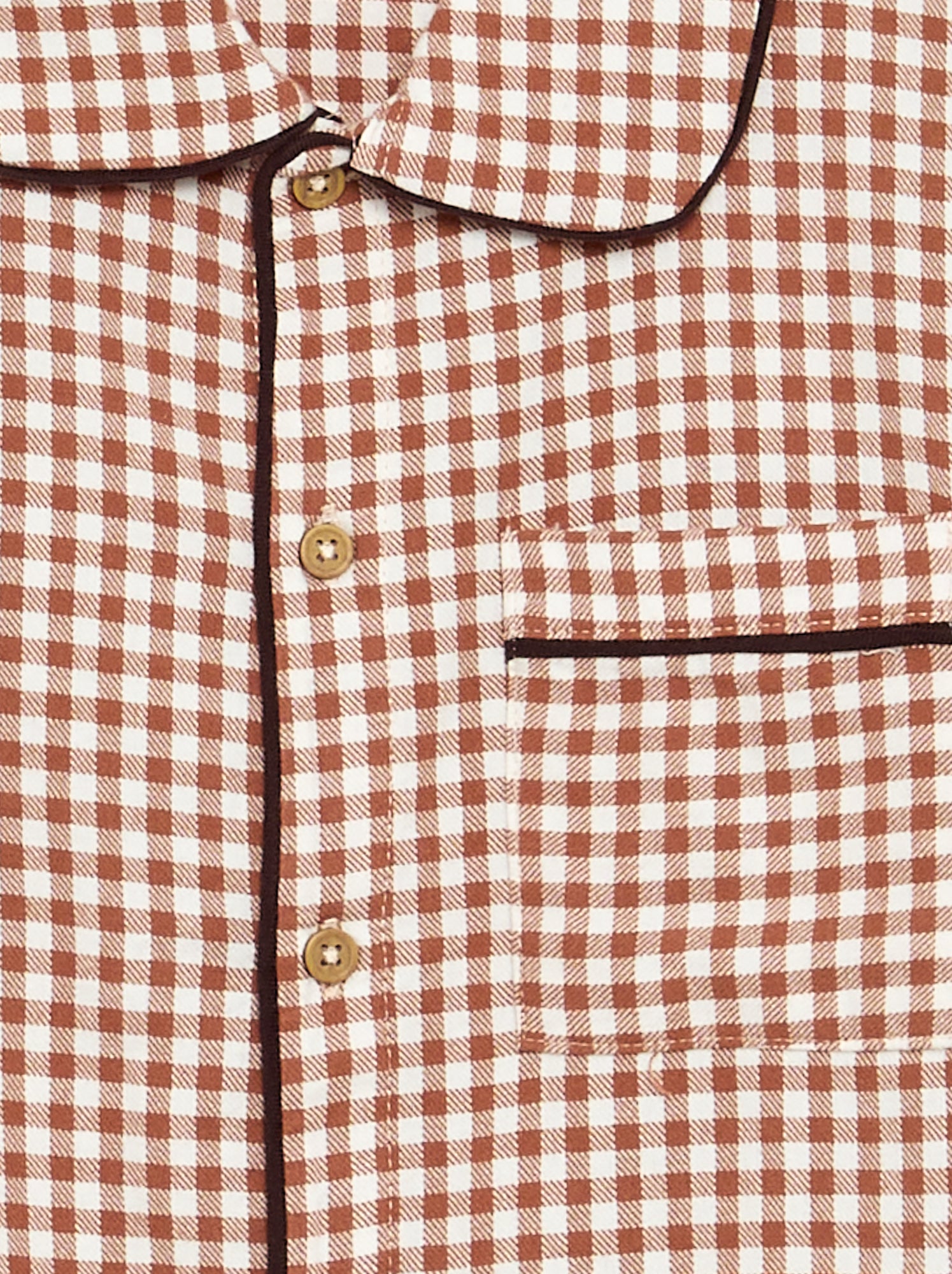 Pyjama à carreaux en flanelle - Marron