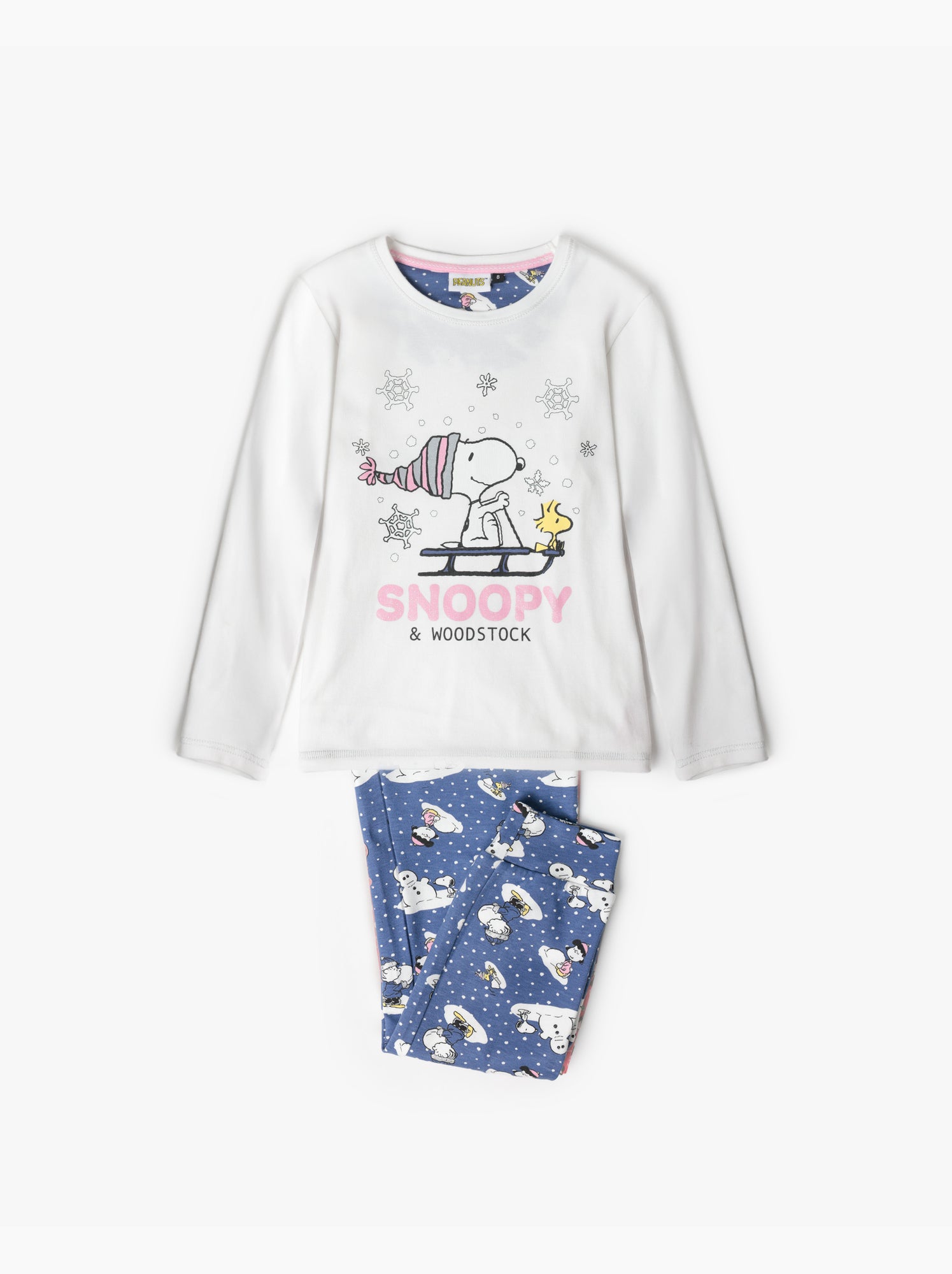 Pyjama à manches longues PEANUTS Snow Drift pour fille - Ecru