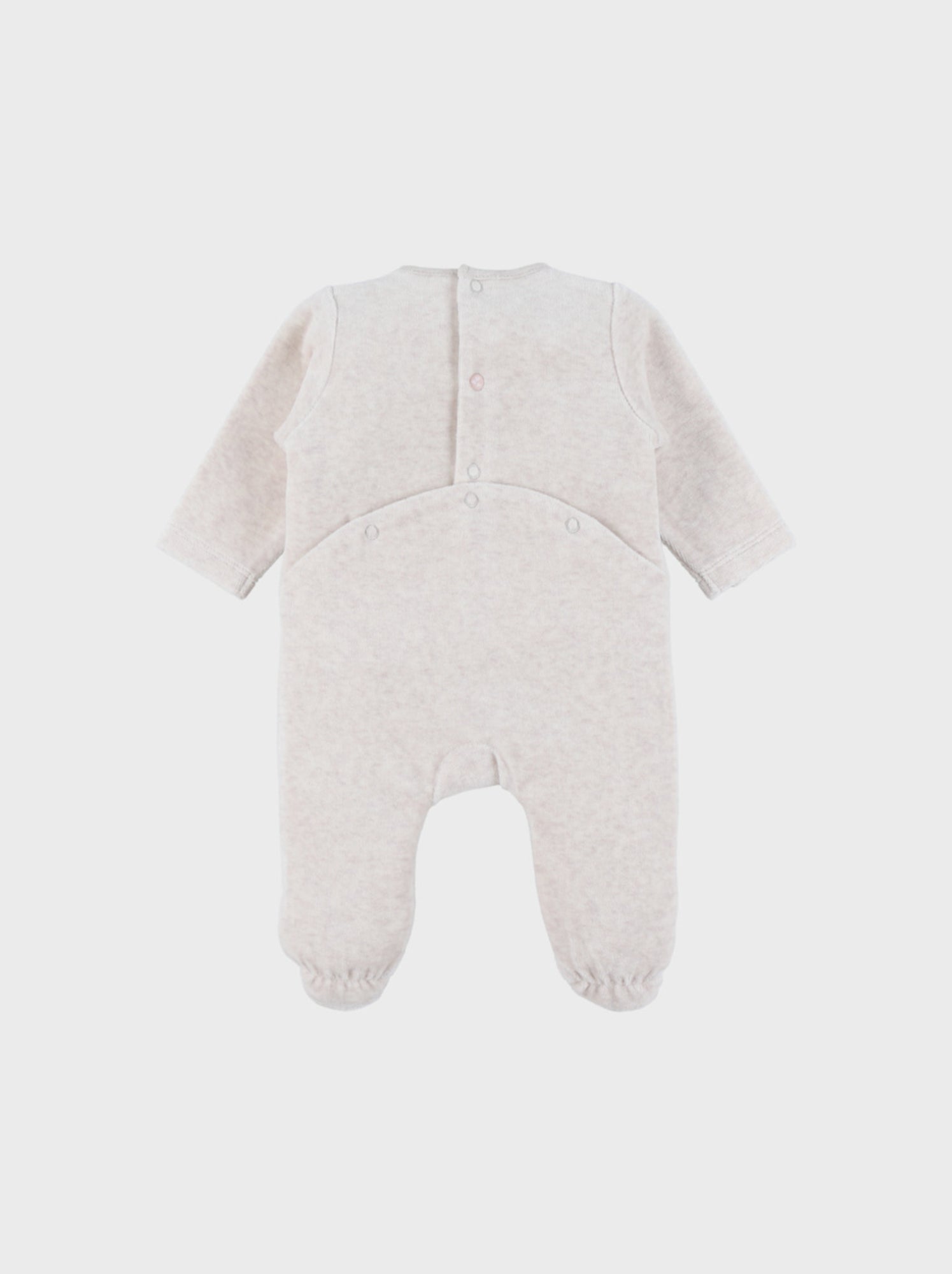 Pyjama bébé en velours brodé chat beige Noukie's - Beige