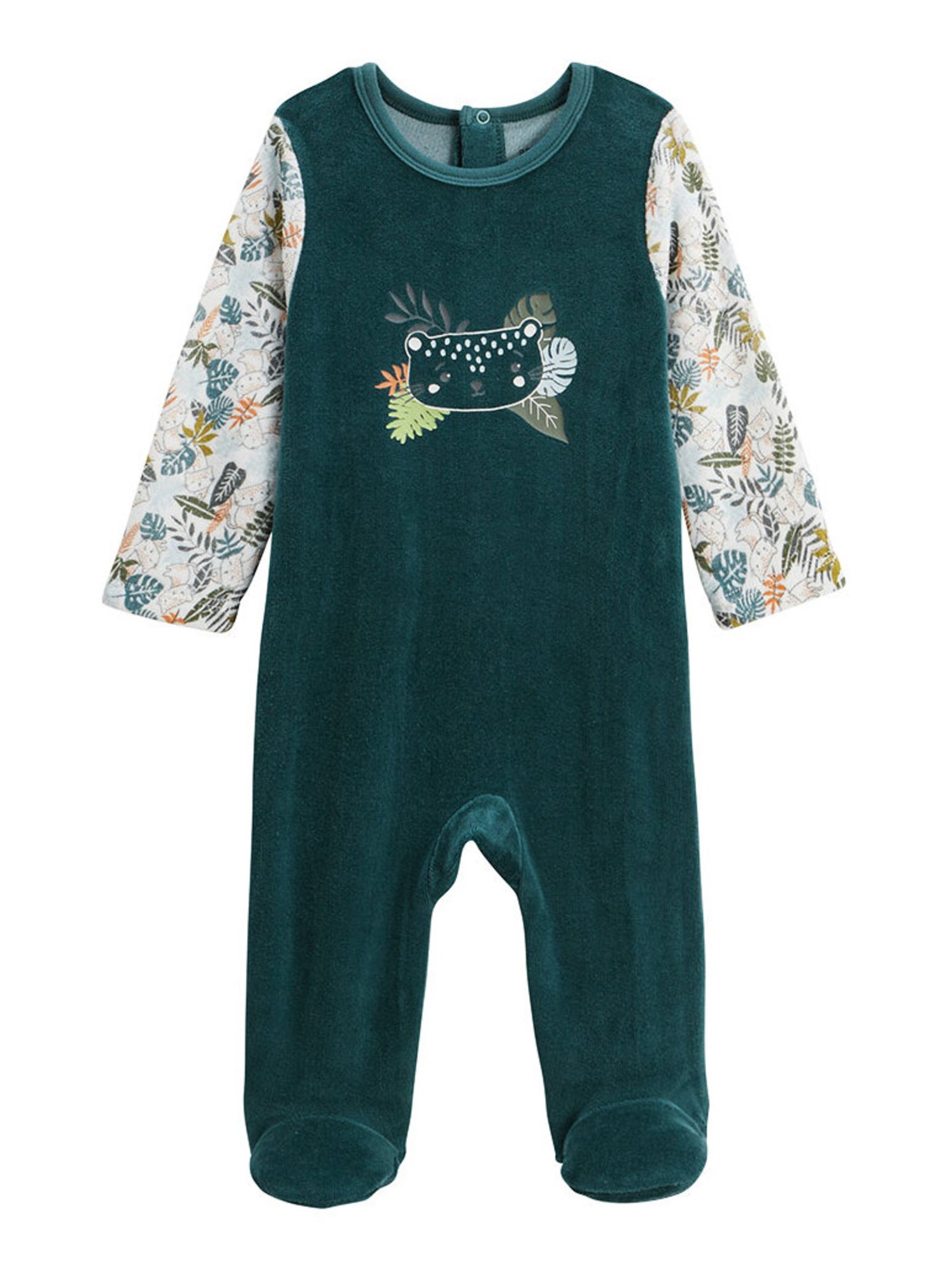 Pyjama bébé en velours canopée - Vert