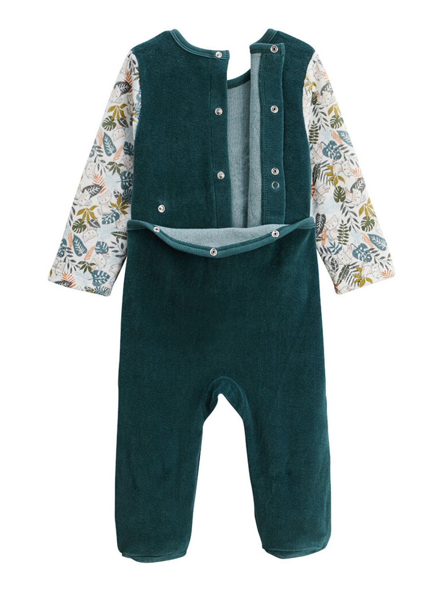 Pyjama bébé en velours canopée - Vert