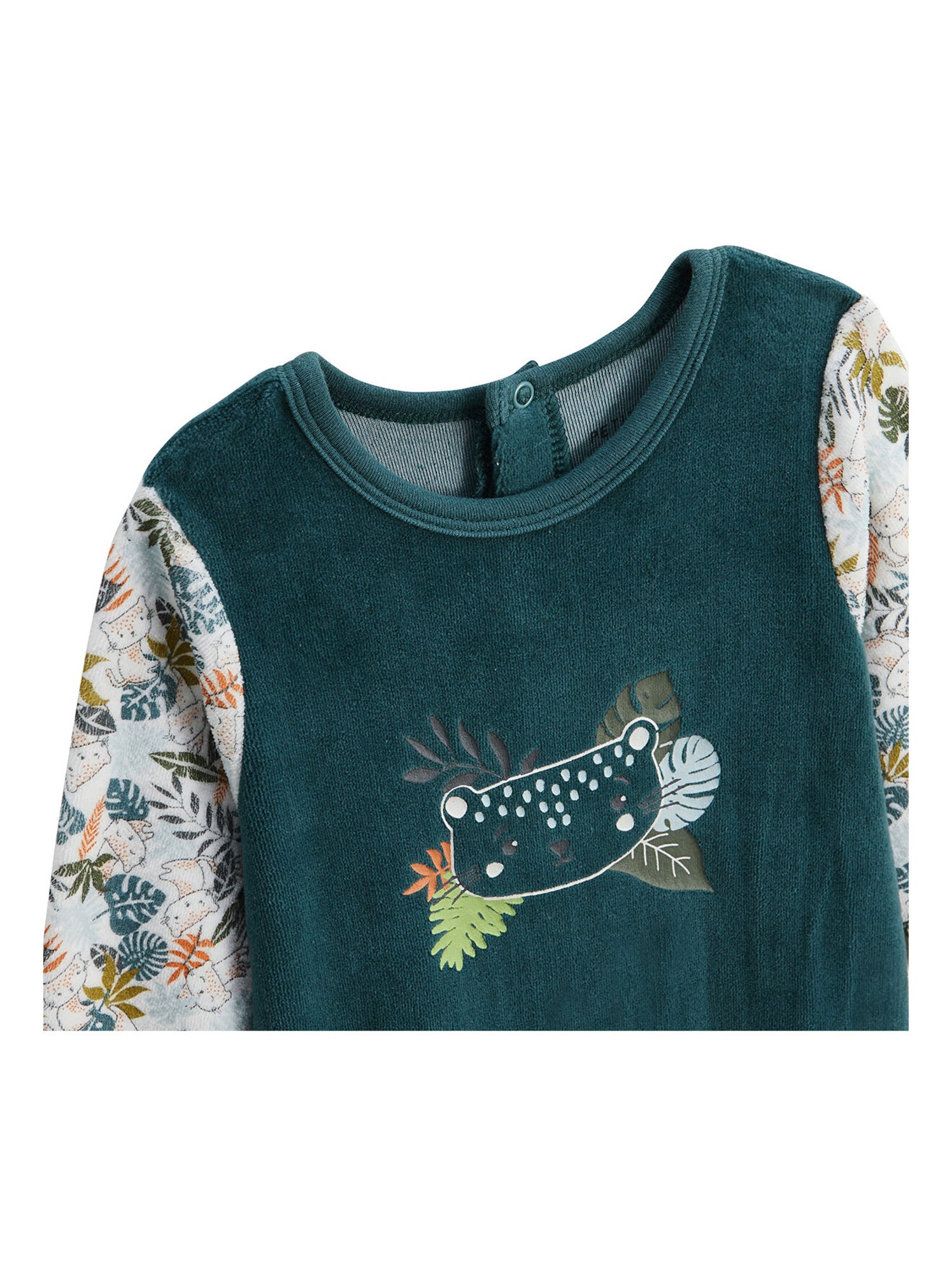 Pyjama bébé en velours canopée - Vert