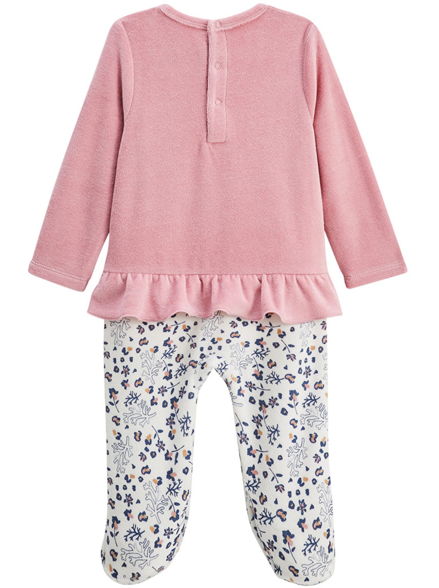 Pyjama bébé en velours céleste - Rose