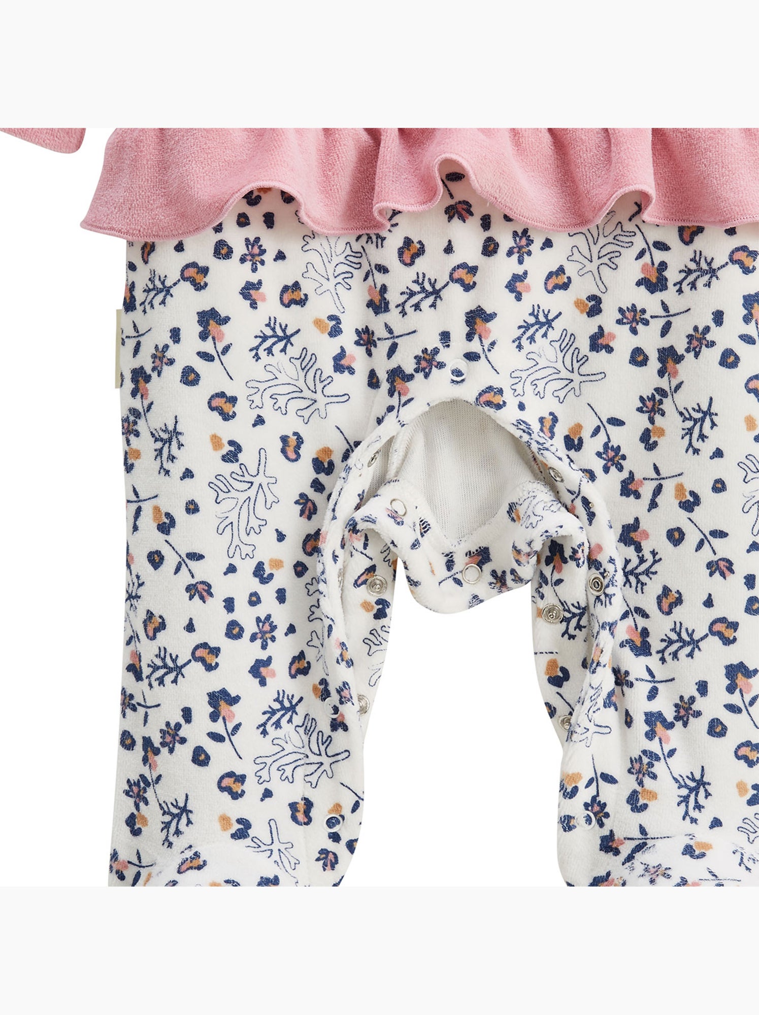 Pyjama bébé en velours céleste - Rose