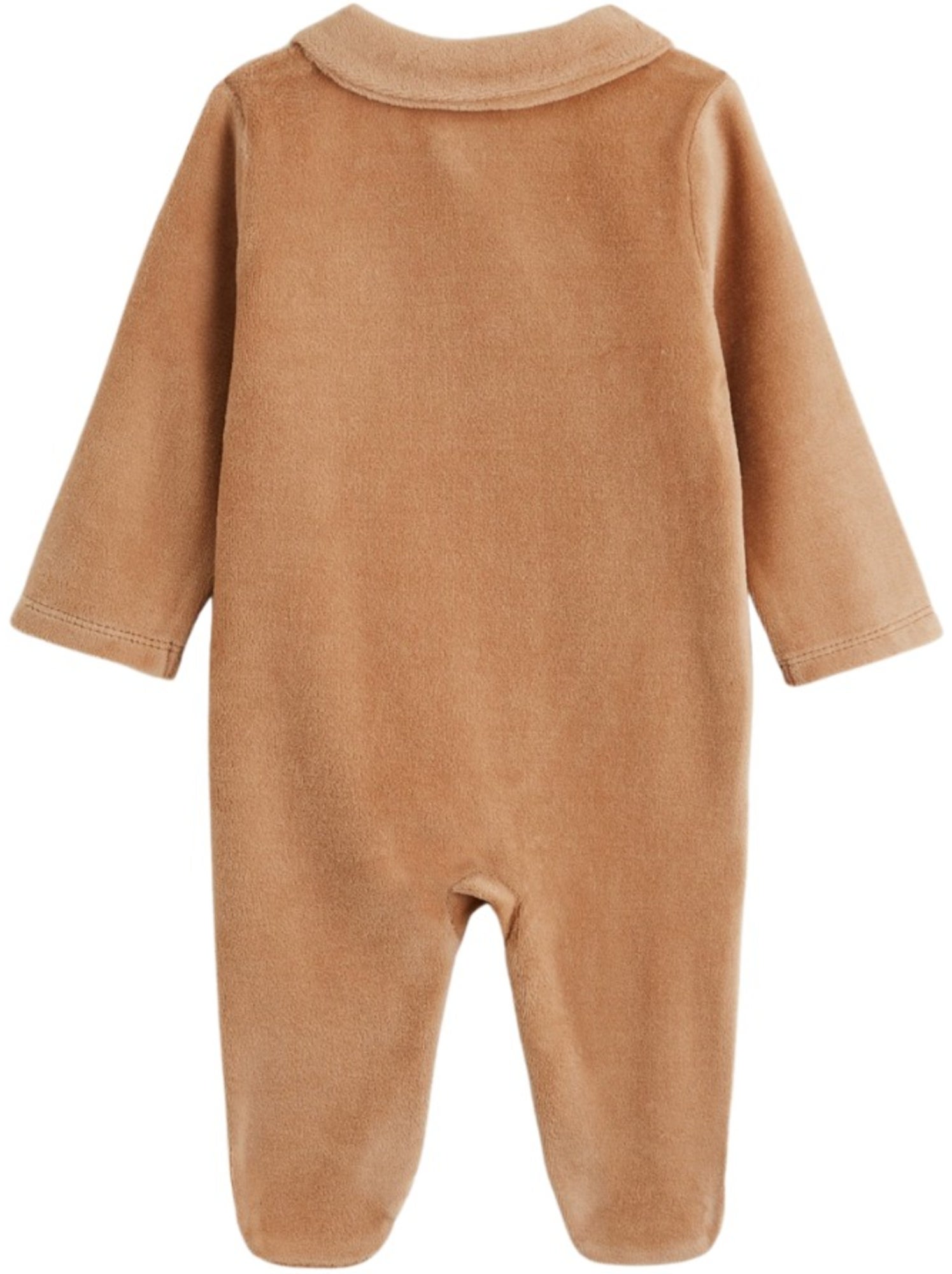 Pyjama bébé en velours côtelé caramel - Marron