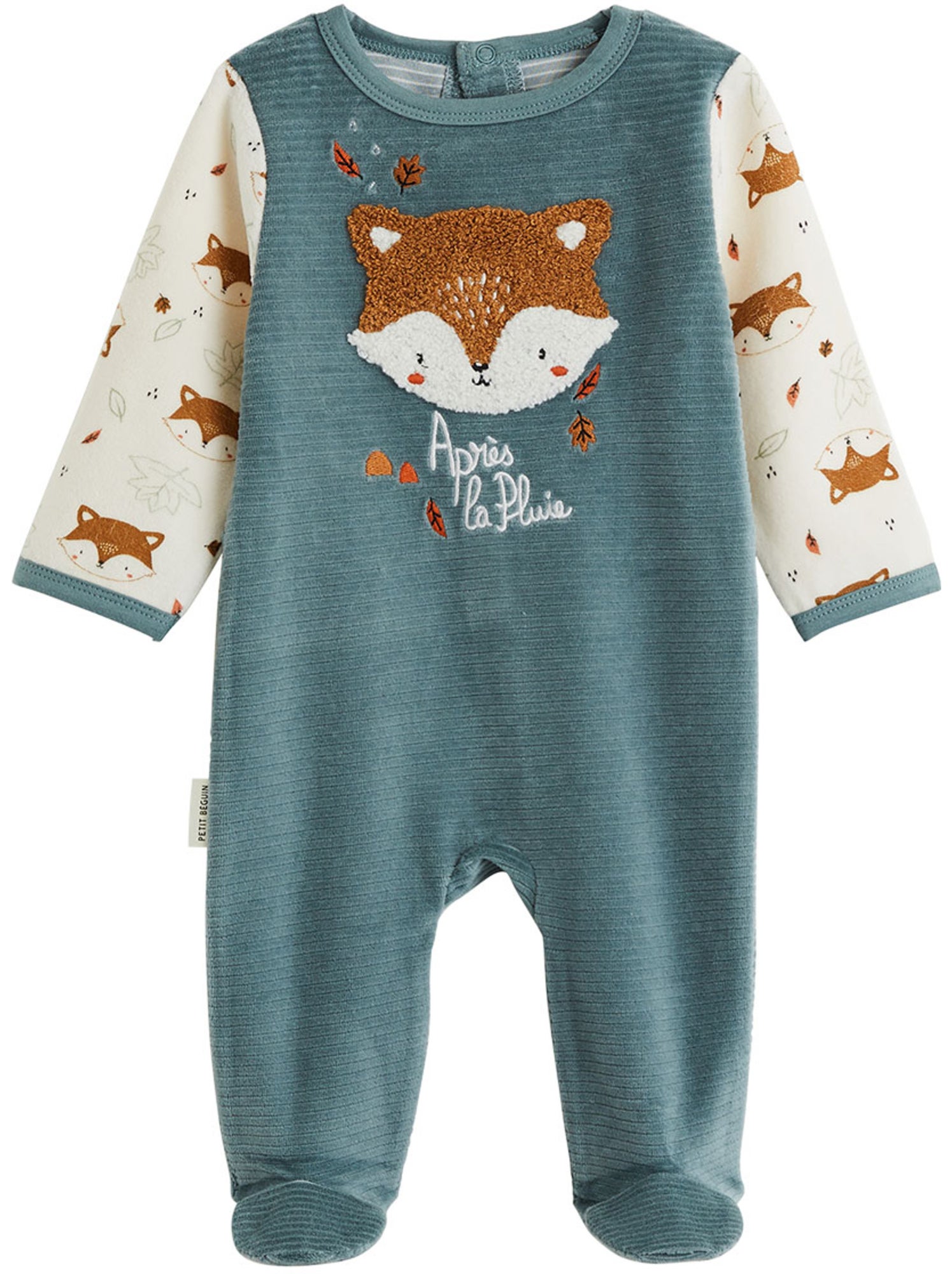 Pyjama bébé en velours ginkgo - Vert