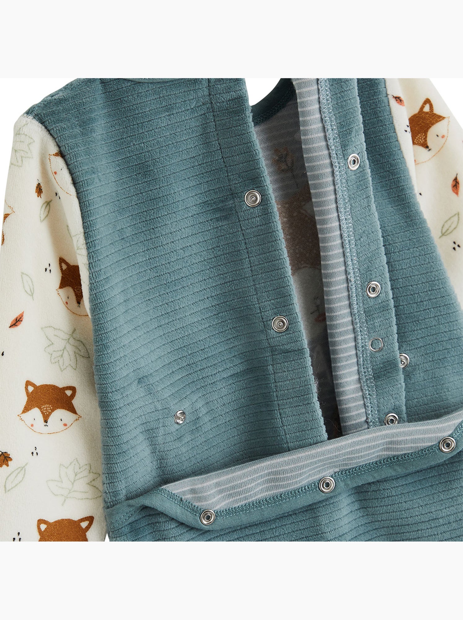 Pyjama bébé en velours ginkgo - Vert