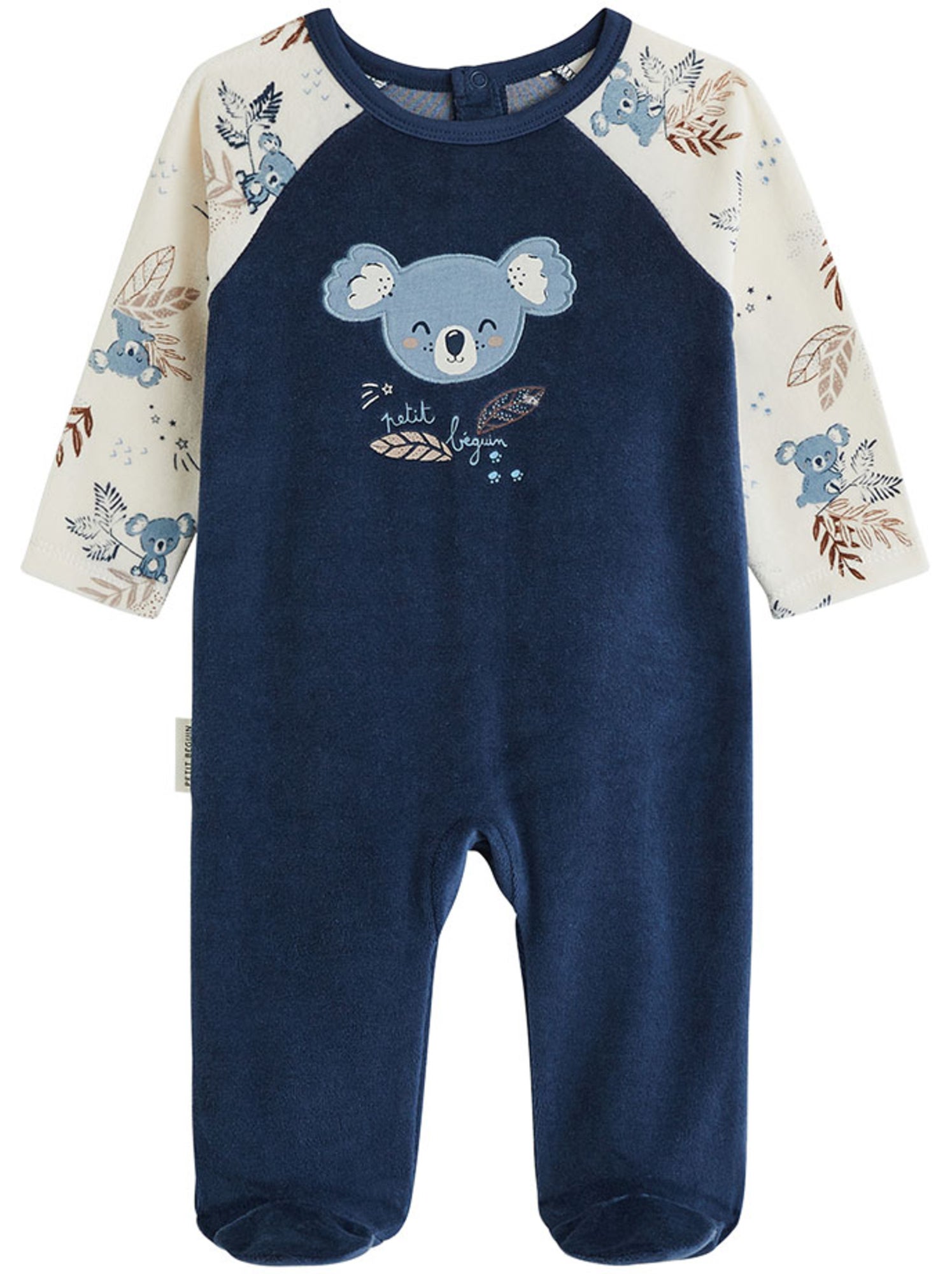 Pyjama bébé en velours mathéo - Bleu