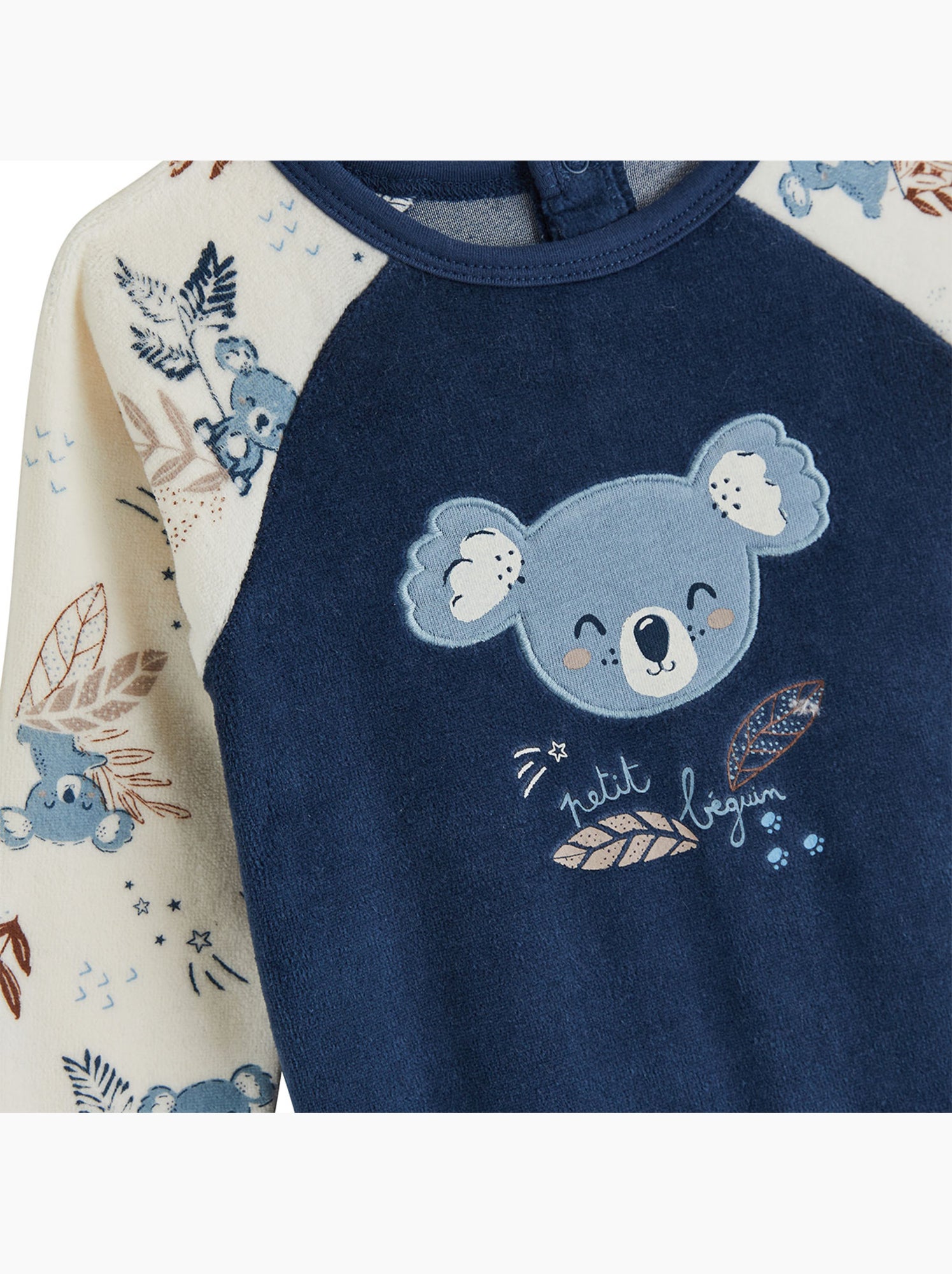 Pyjama bébé en velours mathéo - Bleu