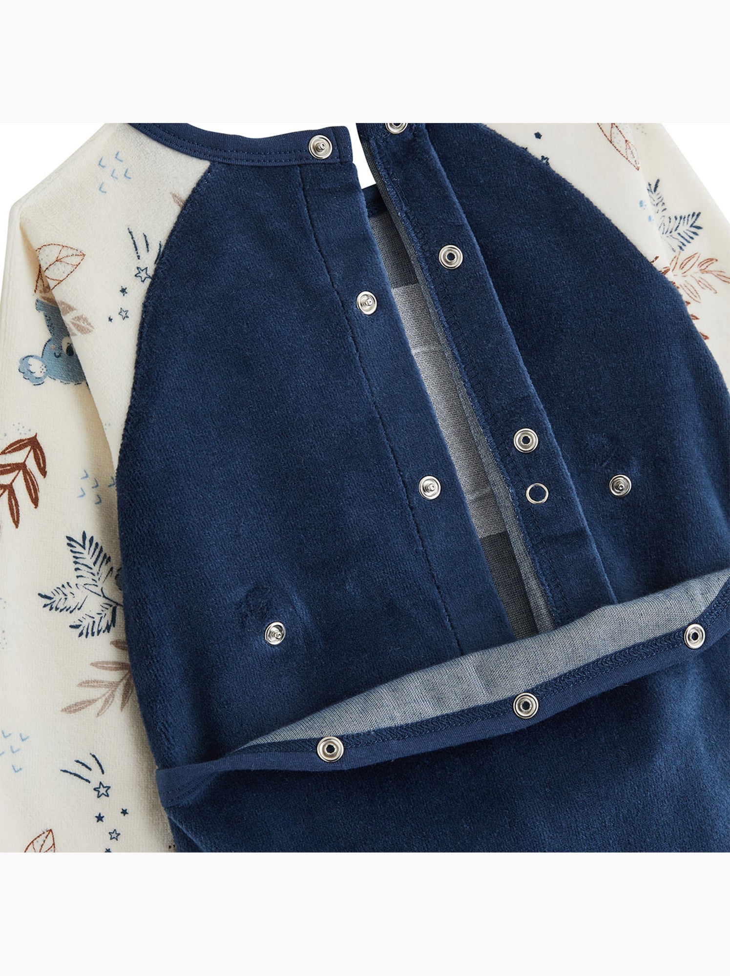 Pyjama bébé en velours mathéo - Bleu
