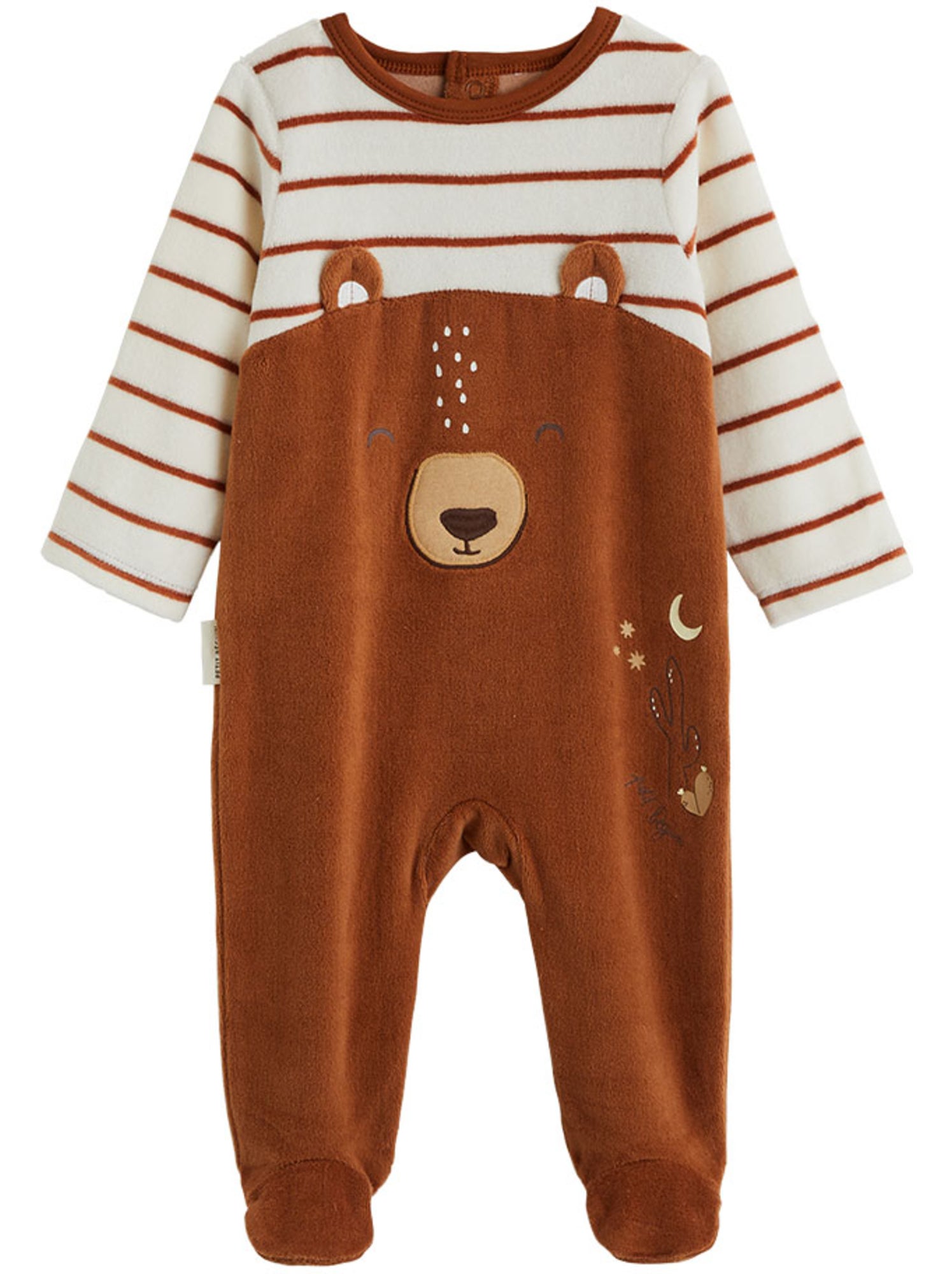 Pyjama bébé en velours moka - Marron