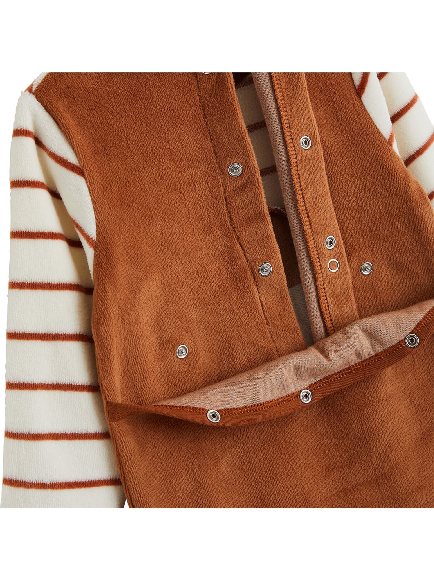 Pyjama bébé en velours moka - Marron