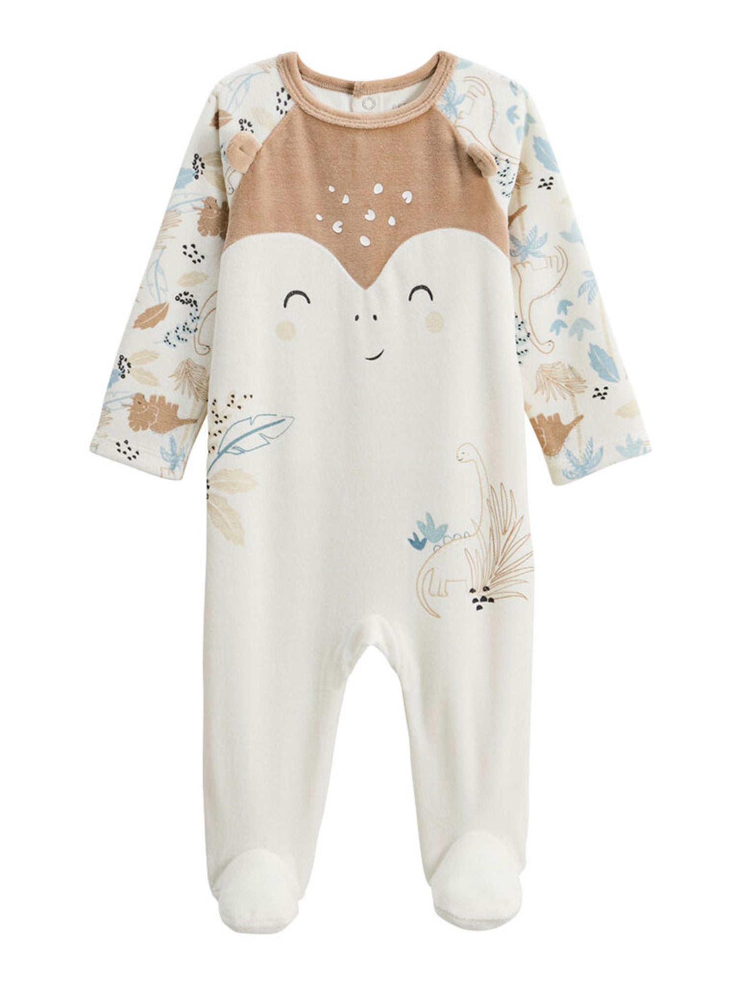 Pyjama bébé en velours nino - Ecru