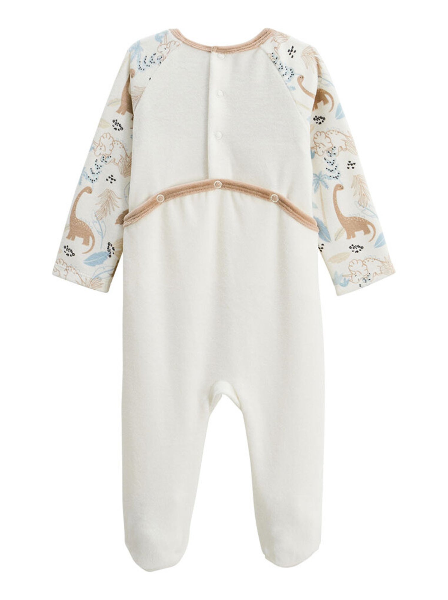 Pyjama bébé en velours nino - Ecru