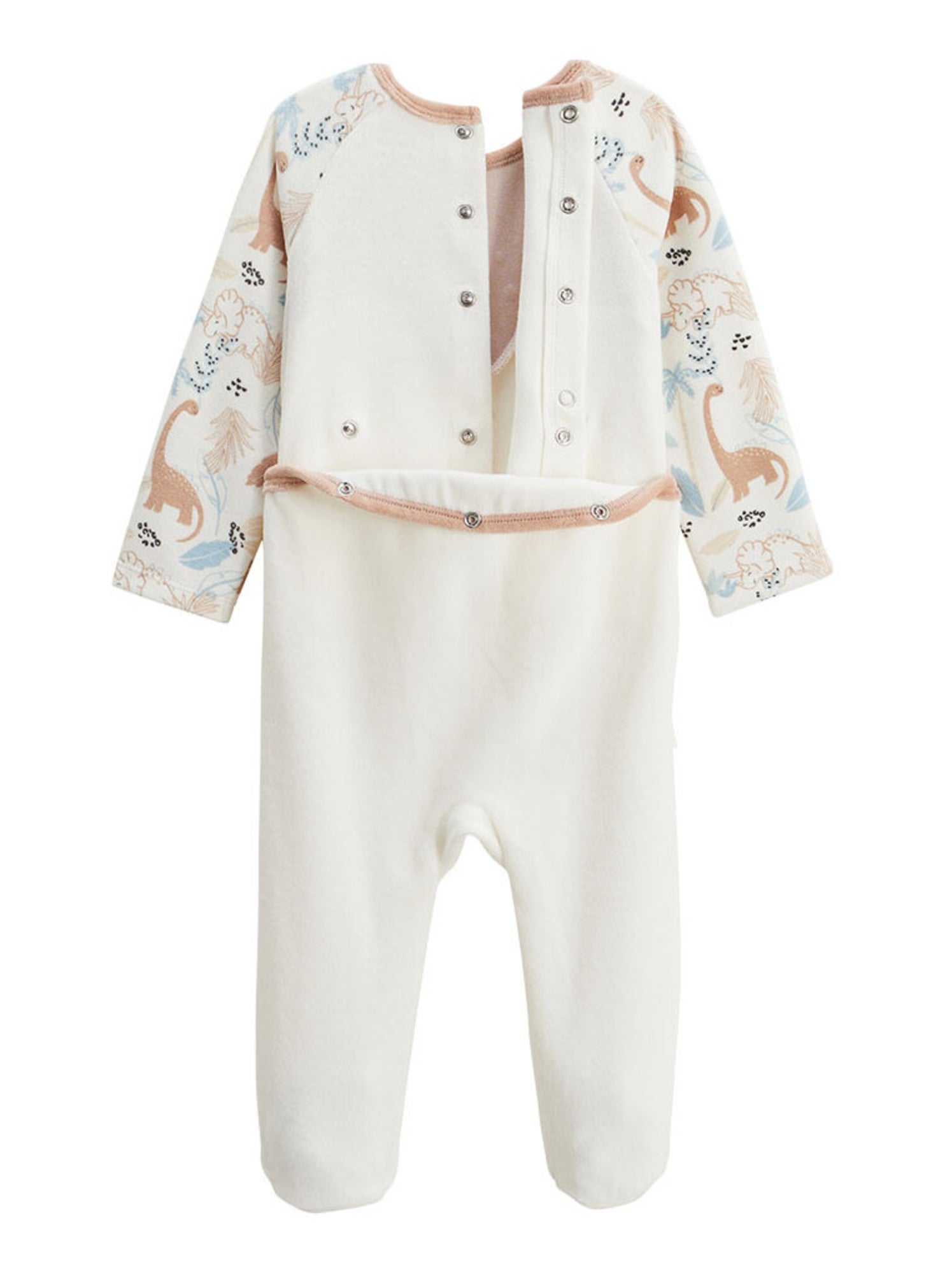 Pyjama bébé en velours nino - Ecru