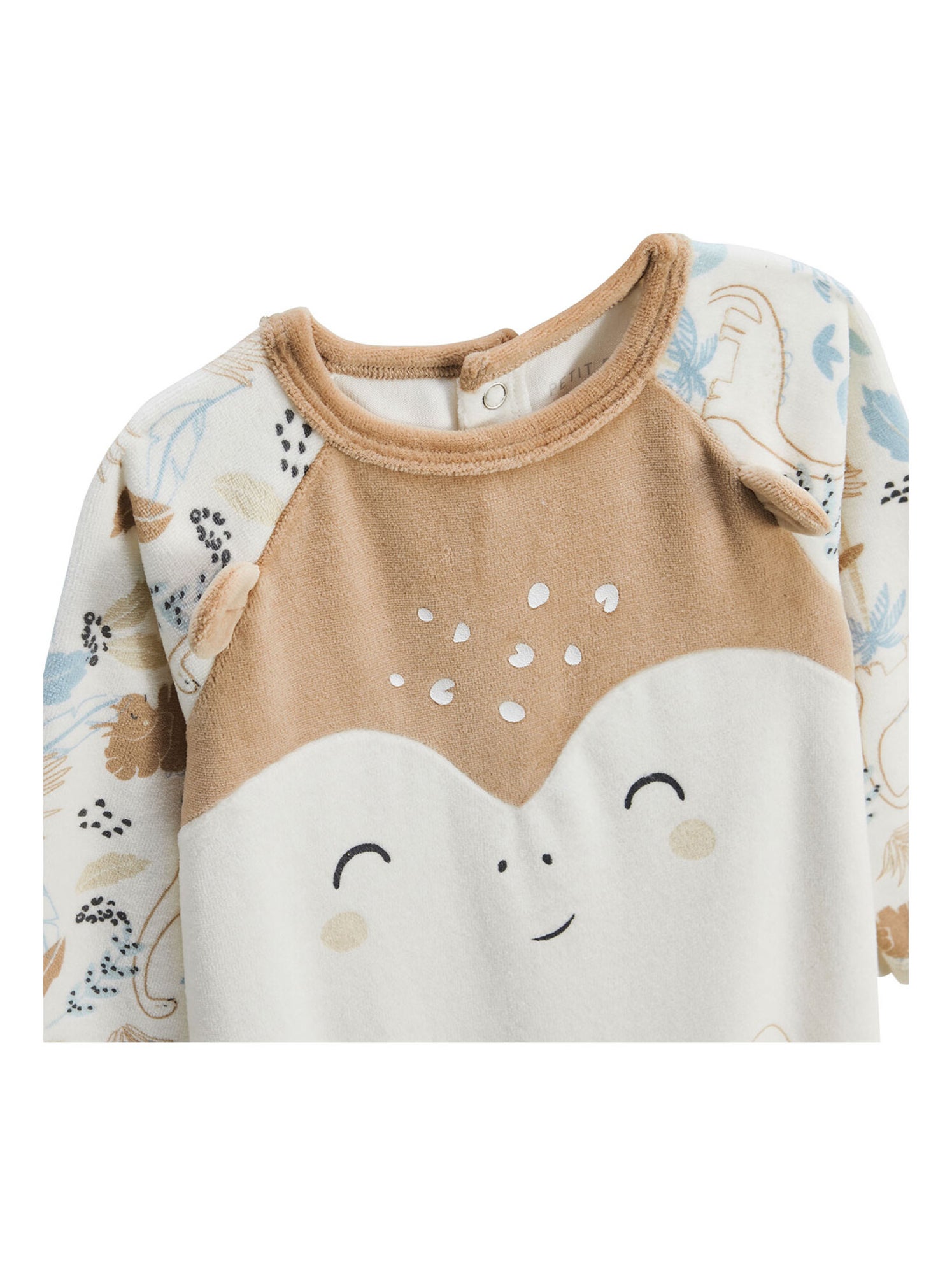 Pyjama bébé en velours nino - Ecru