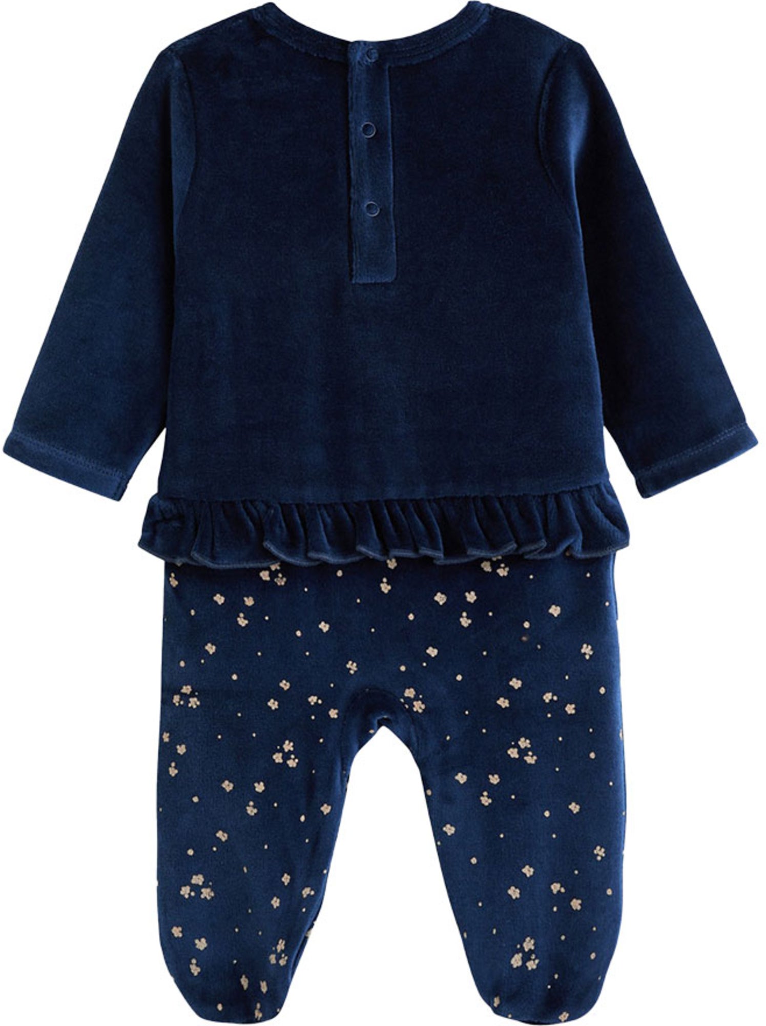 Pyjama bébé en velours ollie - Bleu