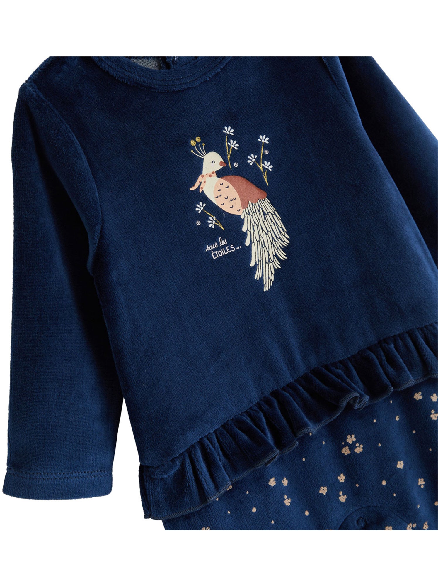 Pyjama bébé en velours ollie - Bleu