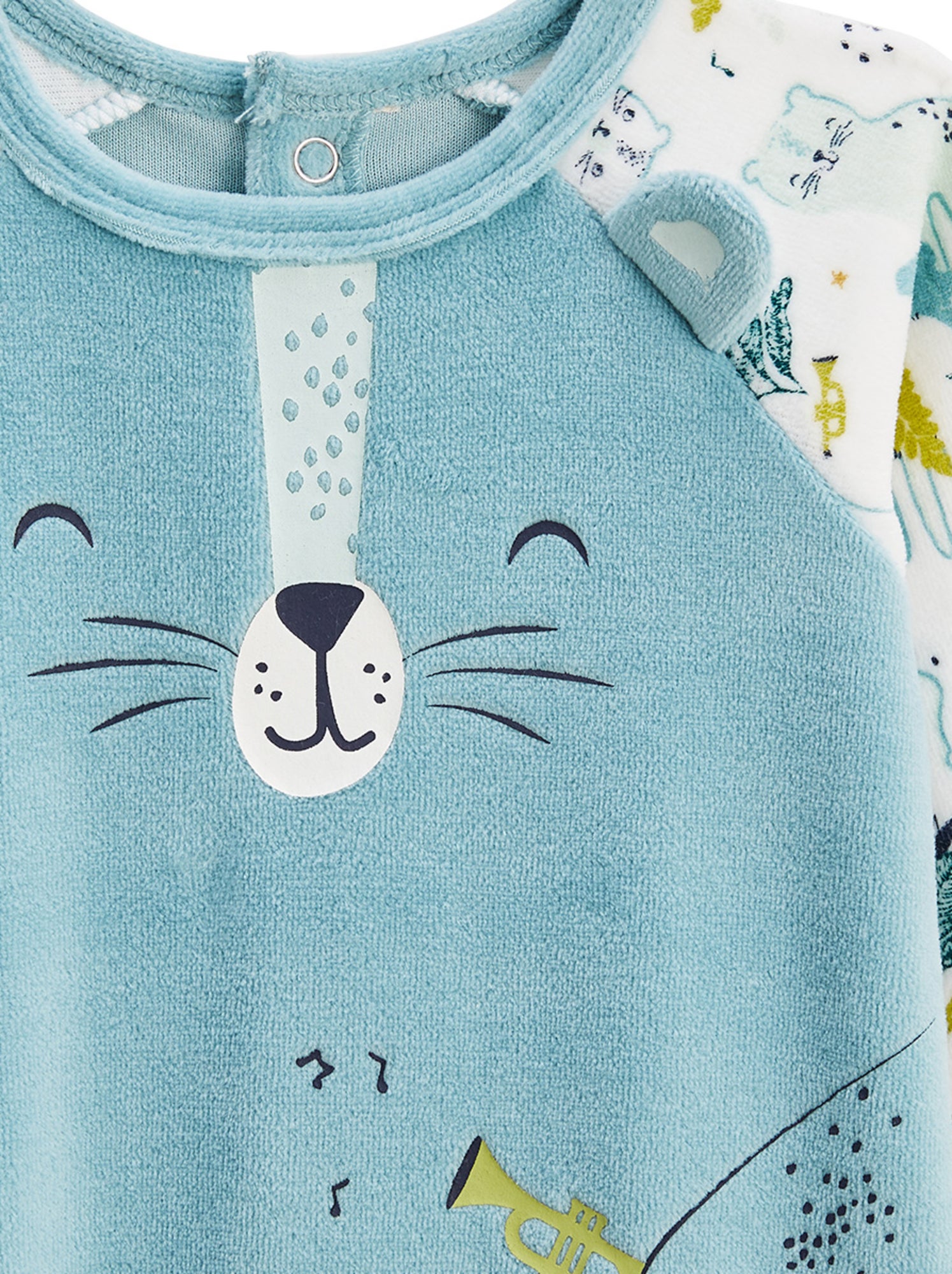 Pyjama bébé en velours oscar - Bleu