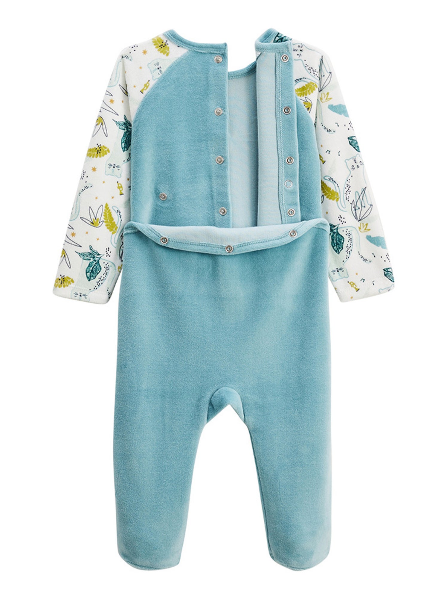 Pyjama bébé en velours oscar - Bleu