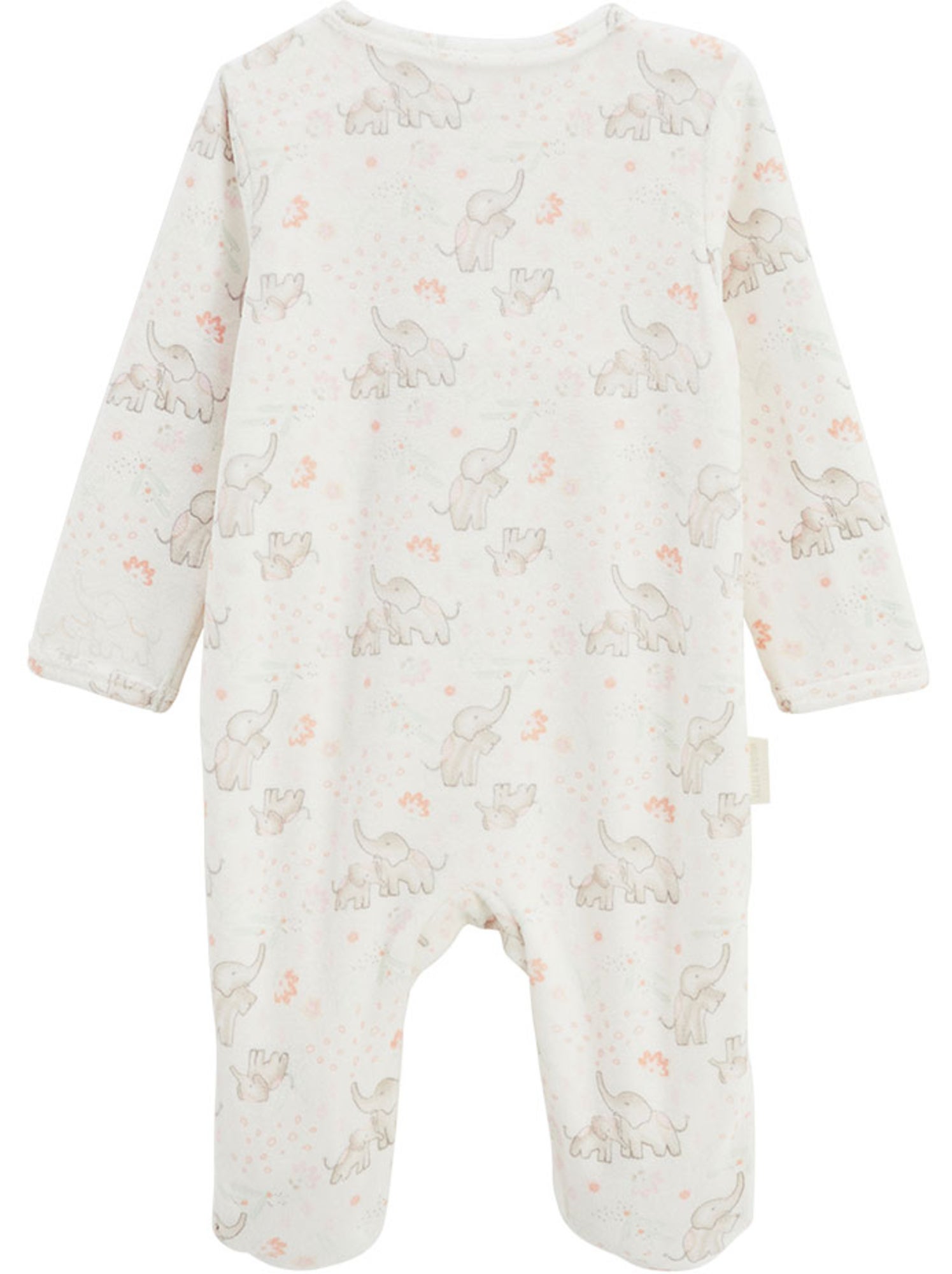 Pyjama bébé en velours ouverture pont badian - Ecru
