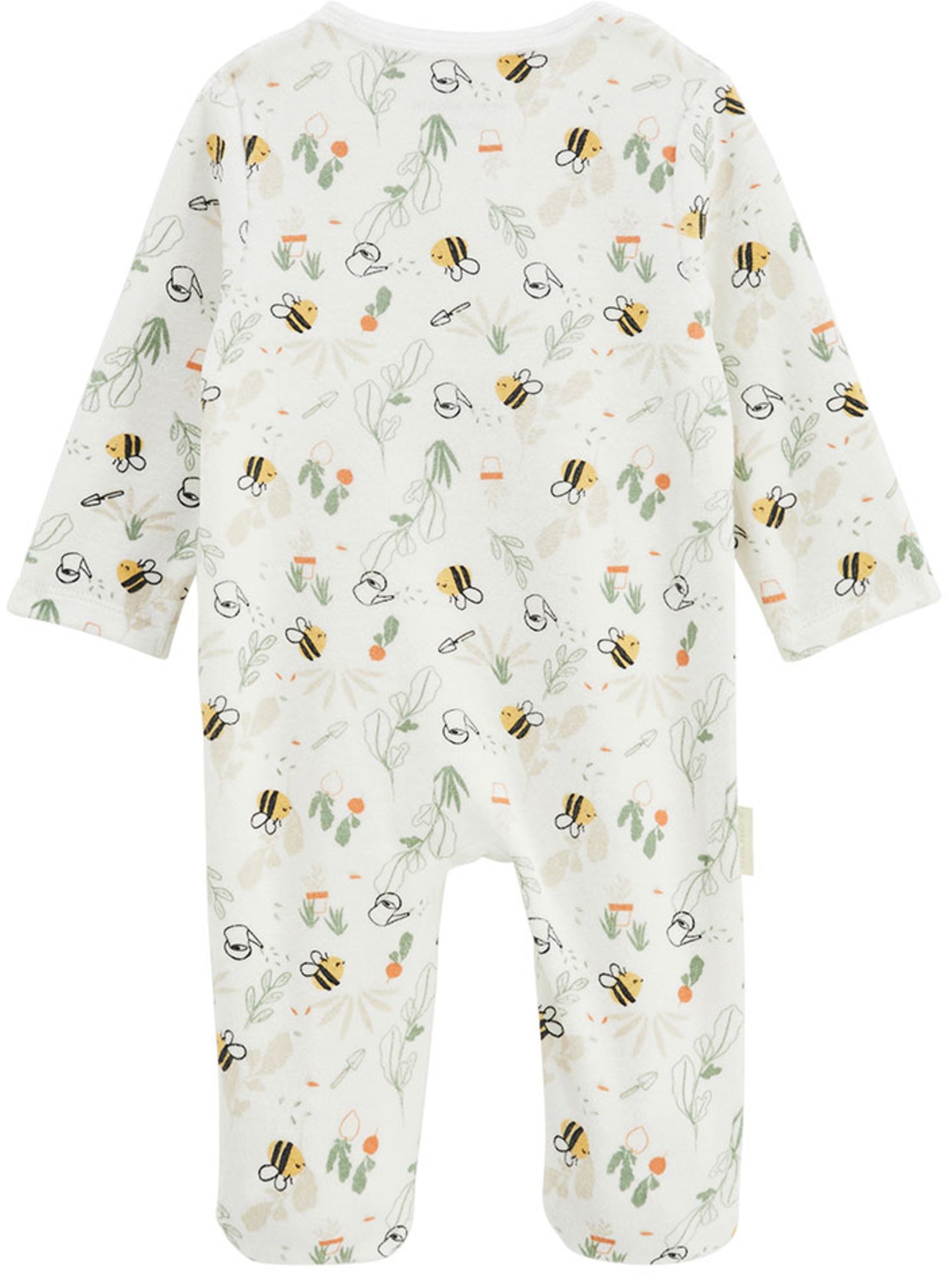 Pyjama bébé en velours ouverture pont eden - Beige