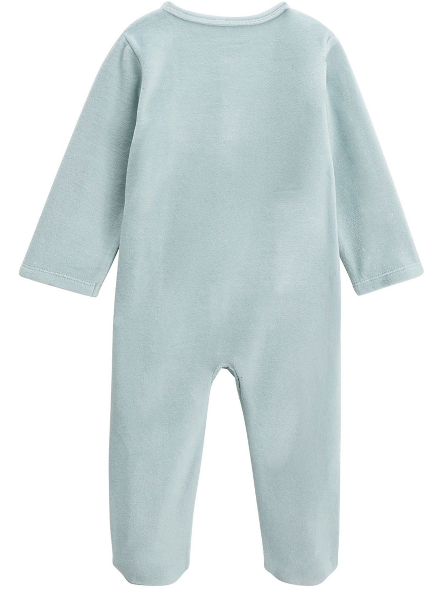 Pyjama bébé en velours ouverture pont elio - Bleu