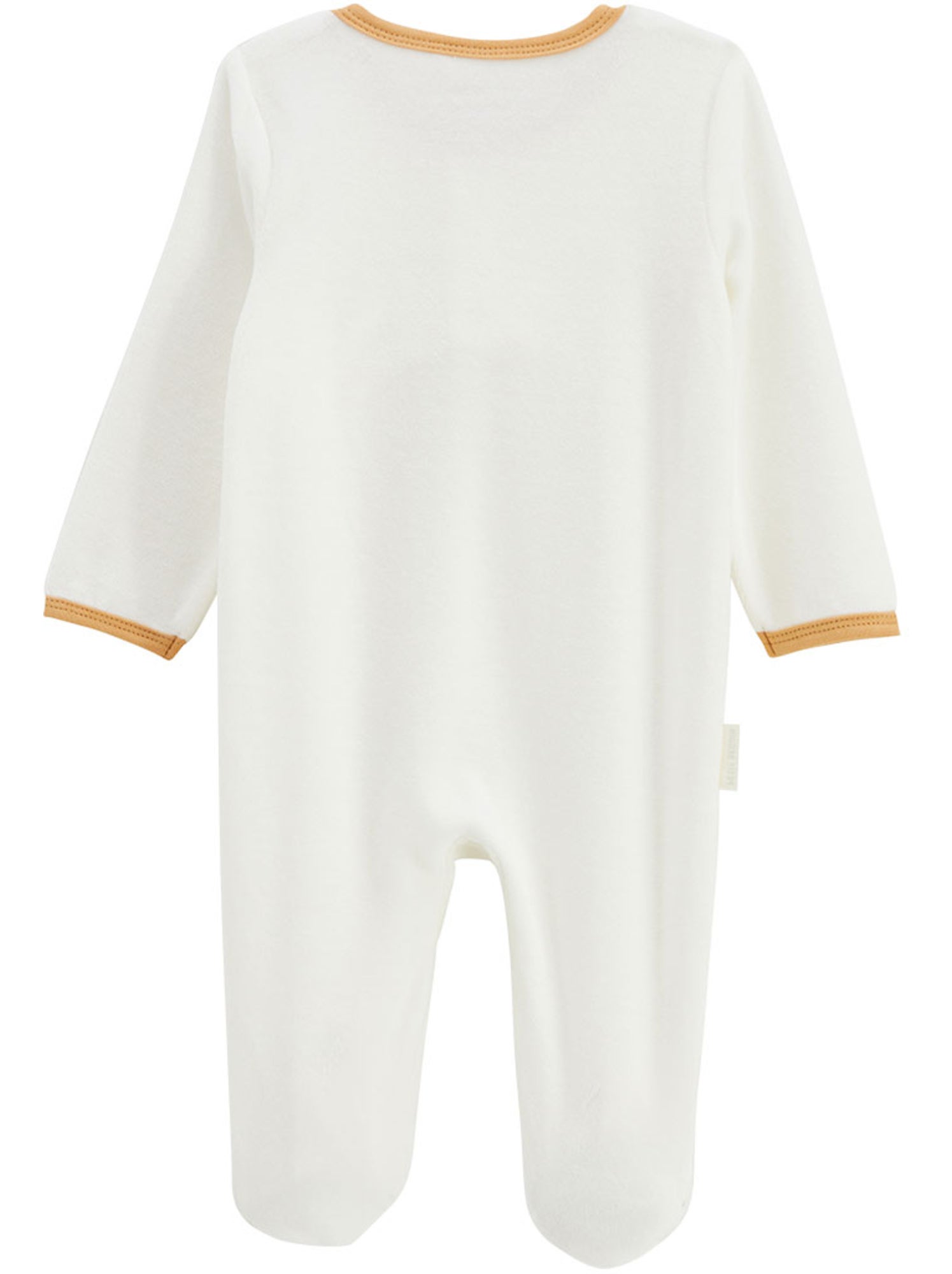 Pyjama bébé en velours ouverture pont mini rêve - Ecru